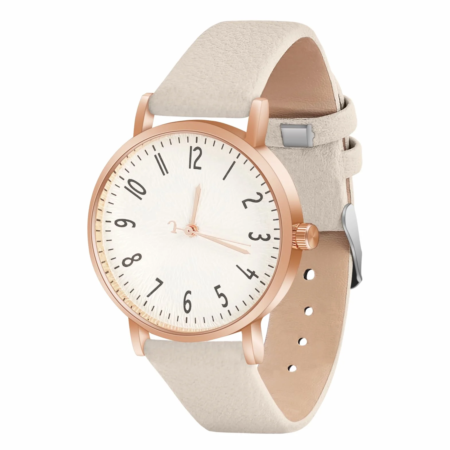 OFFCUP Reloj de Cuero para Mujer, Reloj de Analógico Cuarzo con Esfera Blanco, Reloj Mujer de 3 manecillas, Reloj de Pulsera Informal de Moda Premium para Mujeres Damas y Niñas