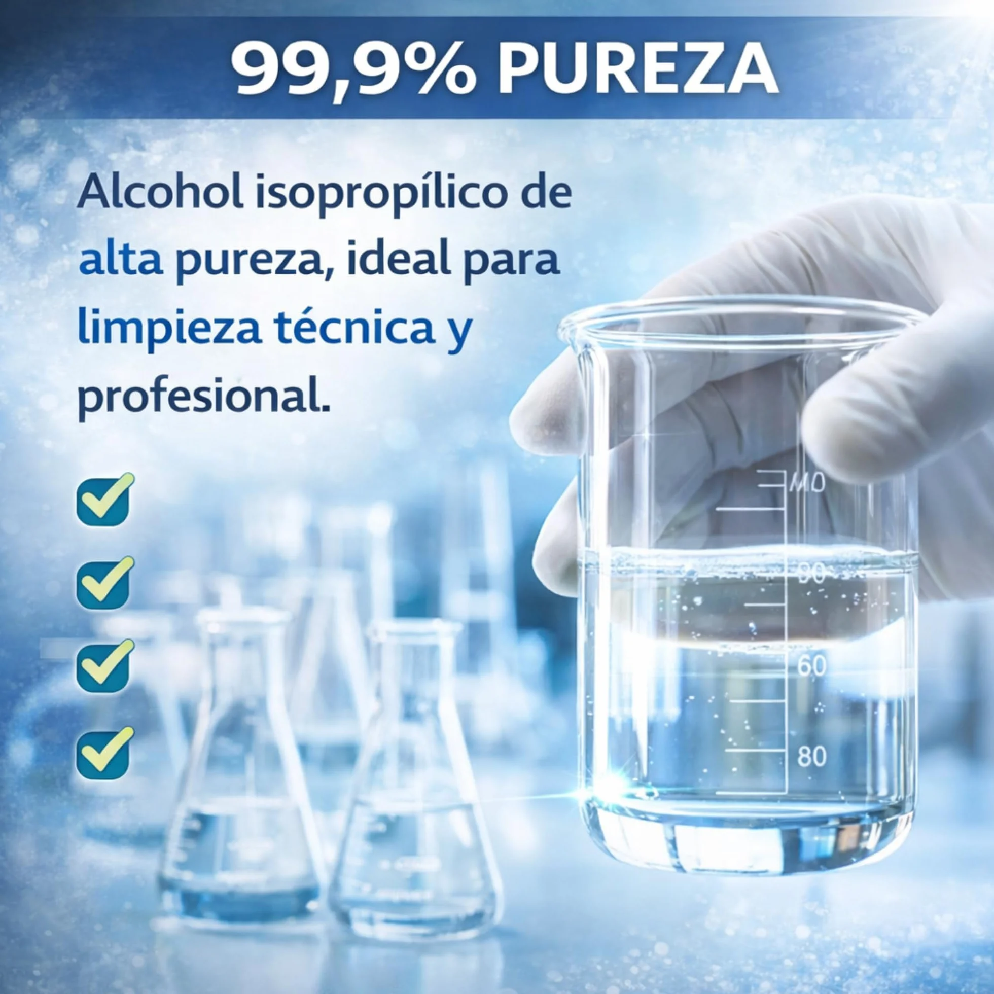 Alcohol Isopropílico 99,9% Puro 1 Litro Limpieza Electrónica Óptica