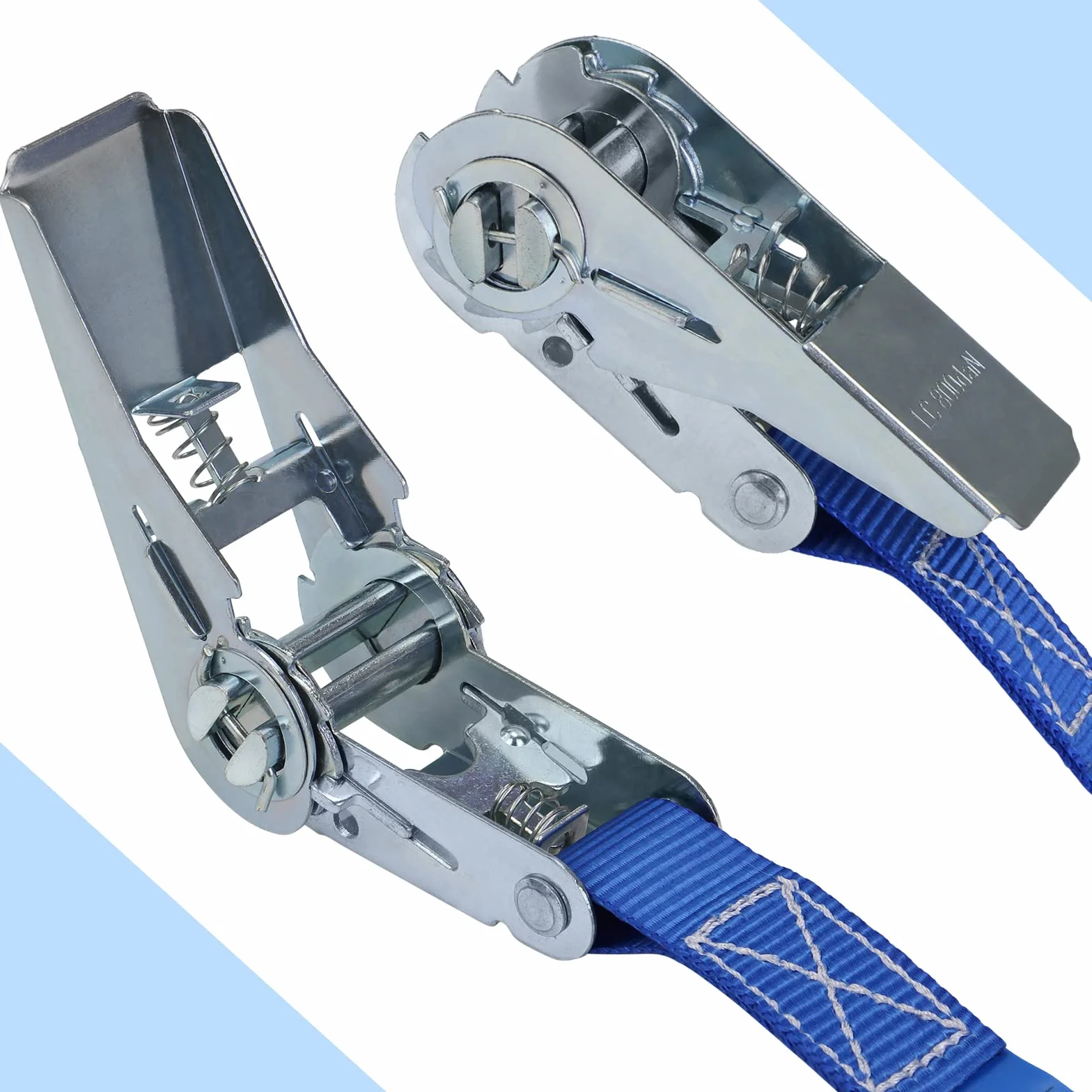 Cinchas de Amarre Correa para Trinquete 4 m 6 m Paquete de 4 Tensor de Carraca 25 mm 800 kg DIN EN 12195-2 Azul