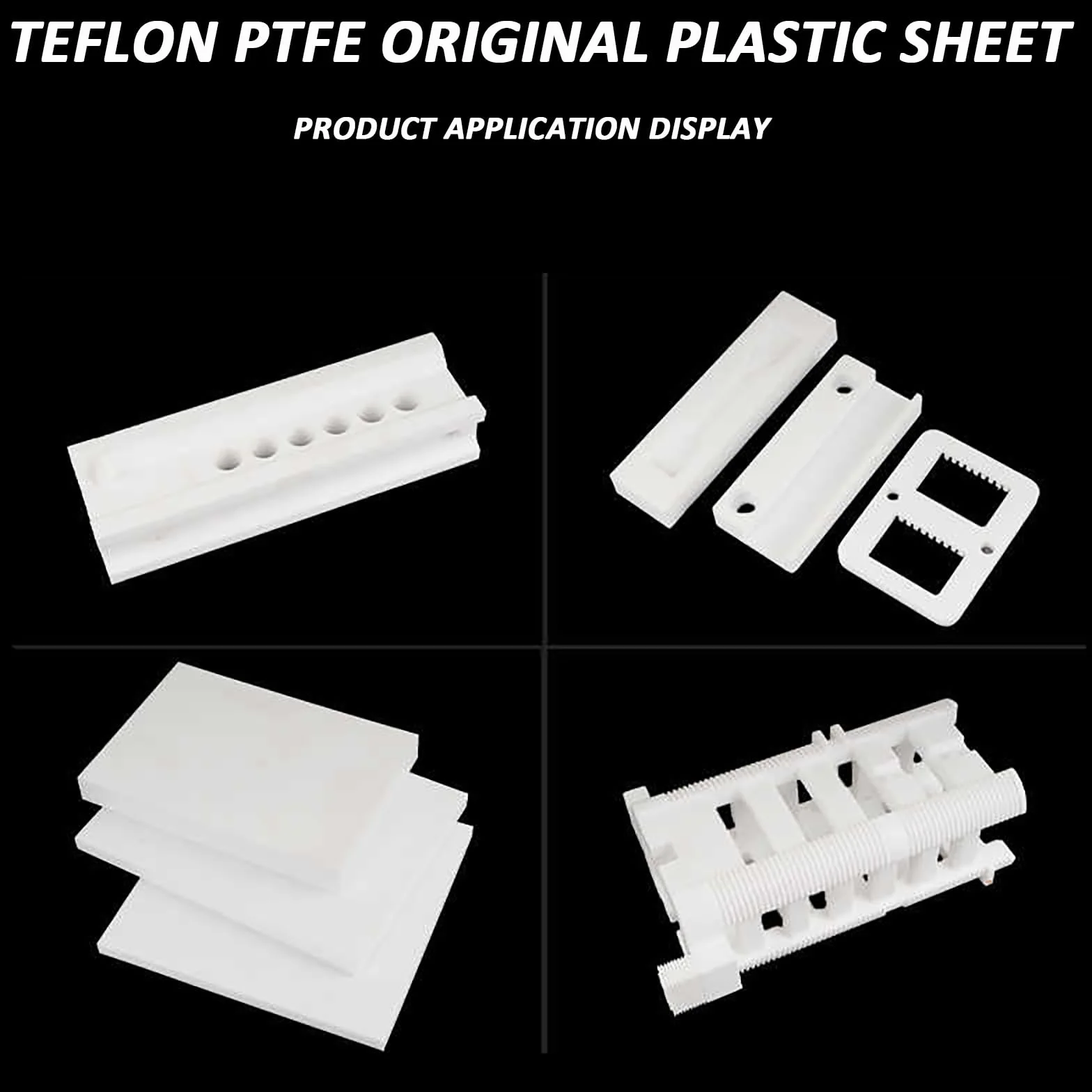 Lámina de Teflón PTFE Virgen 500 mm x 500 mm Espesor 1 mm-30 mm para Industria Química