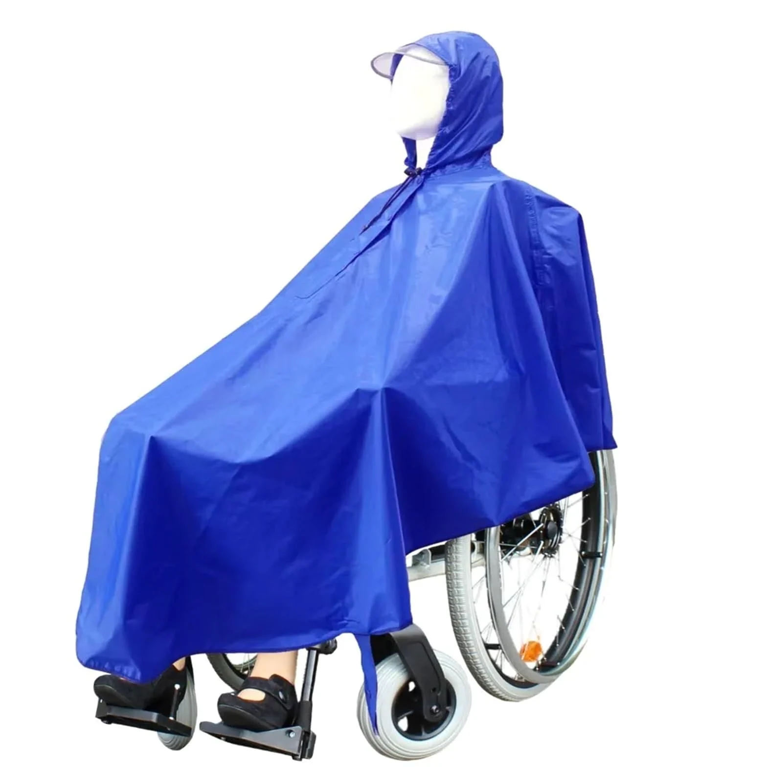 Poncho De Lluvia Poncho de Lluvia Reutilizable for Silla Ruedas for Personas Mayores, con Tiras Reflectantes, Impermeable, Resistente al Viento, Ligero y Plegable(Dark Blue)