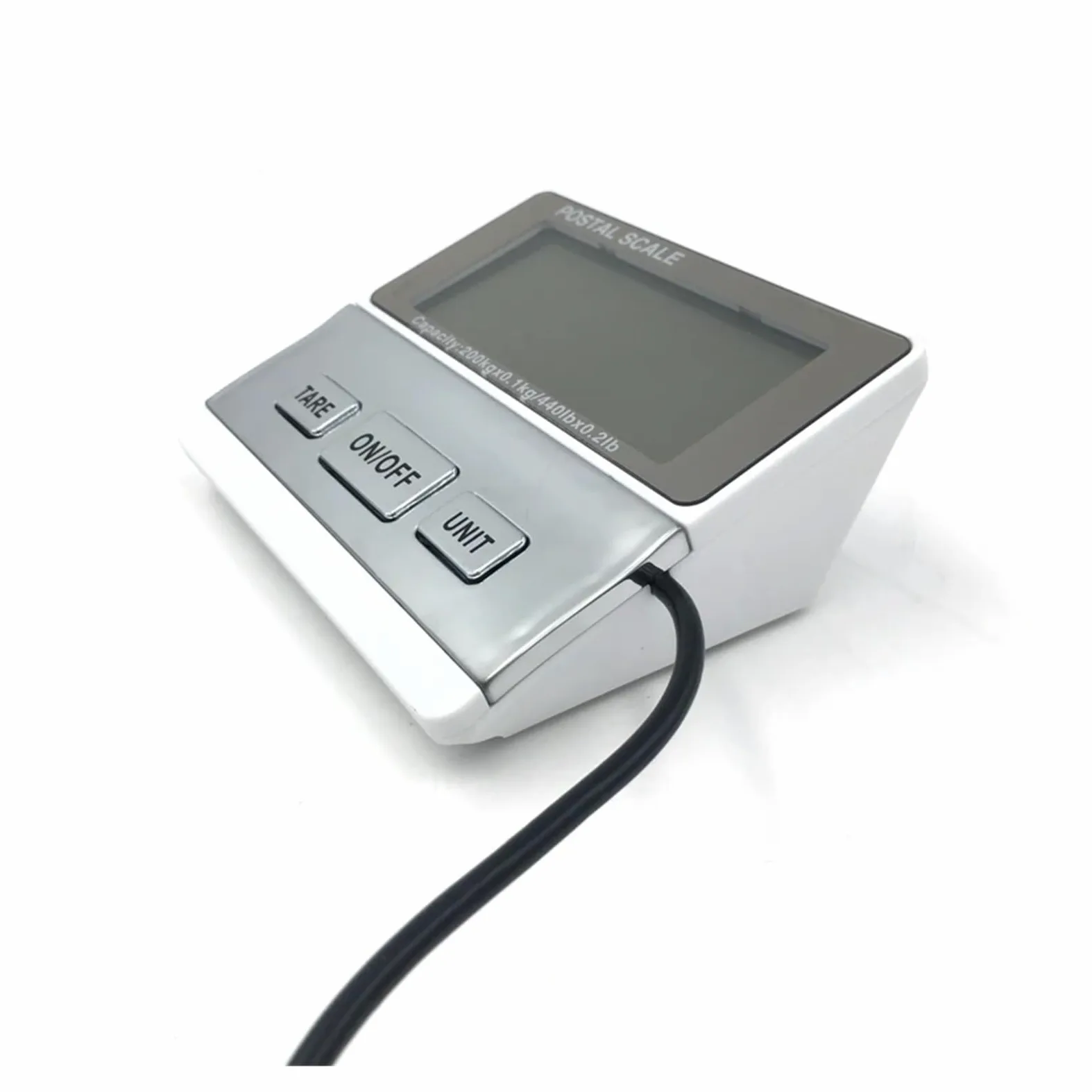 Báscula de correo postal digital, báscula de pesaje de equipaje de 200 kg, báscula de banco, báscula de envío de peso de oficina de correos(Bianco)