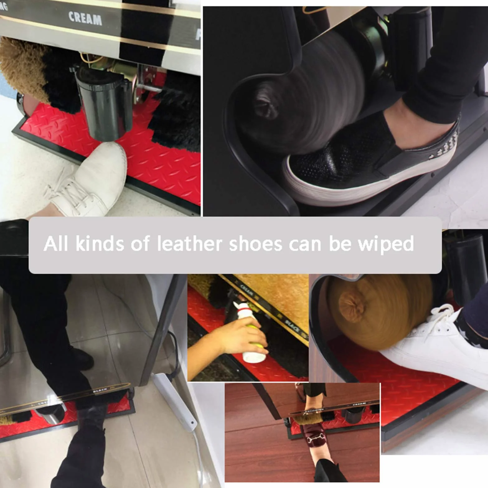 limpiabotas eléctrico, Cepillo eléctrico for zapatos Tratamiento automático de eliminación por inducción Kit de cepillo de limpieza for zapatos Adecuado for el club del centro de ventas del vestíbulo
