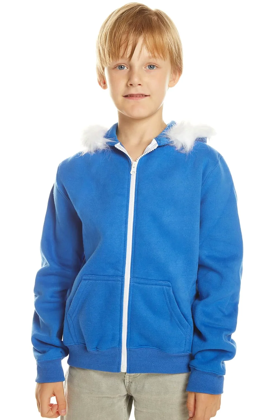 Chaqueta azul con capucha para adultos, sudadera con cremallera para Halloween, cosplay, disfraz de felpa para adultos, ropa al aire libre, tops unisex