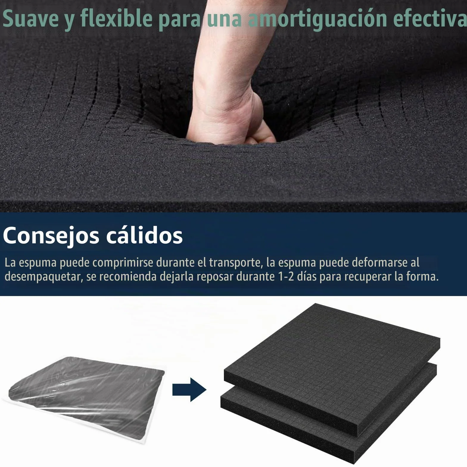 Espuma de rejilla 8 piezas 300x300x10mm 8 piezas 300x300x25mm inserto para maletín protector tableta