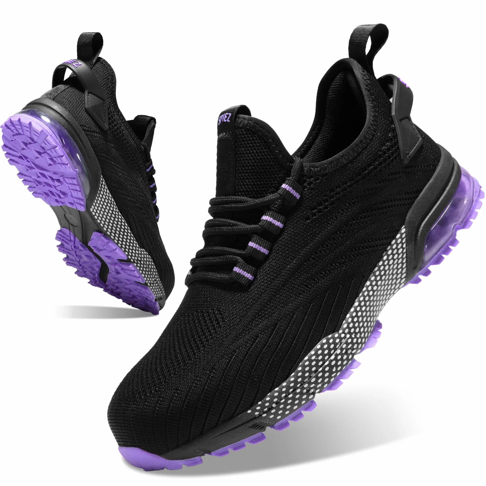 SPIEZ Zapatillas de Seguridad Mujer, Zapatos de Seguridad con Puntera Composite y Amortiguación de Aire, Diseño Ligero para Trabajo, Negro Rosa/Morado, EU 35–41