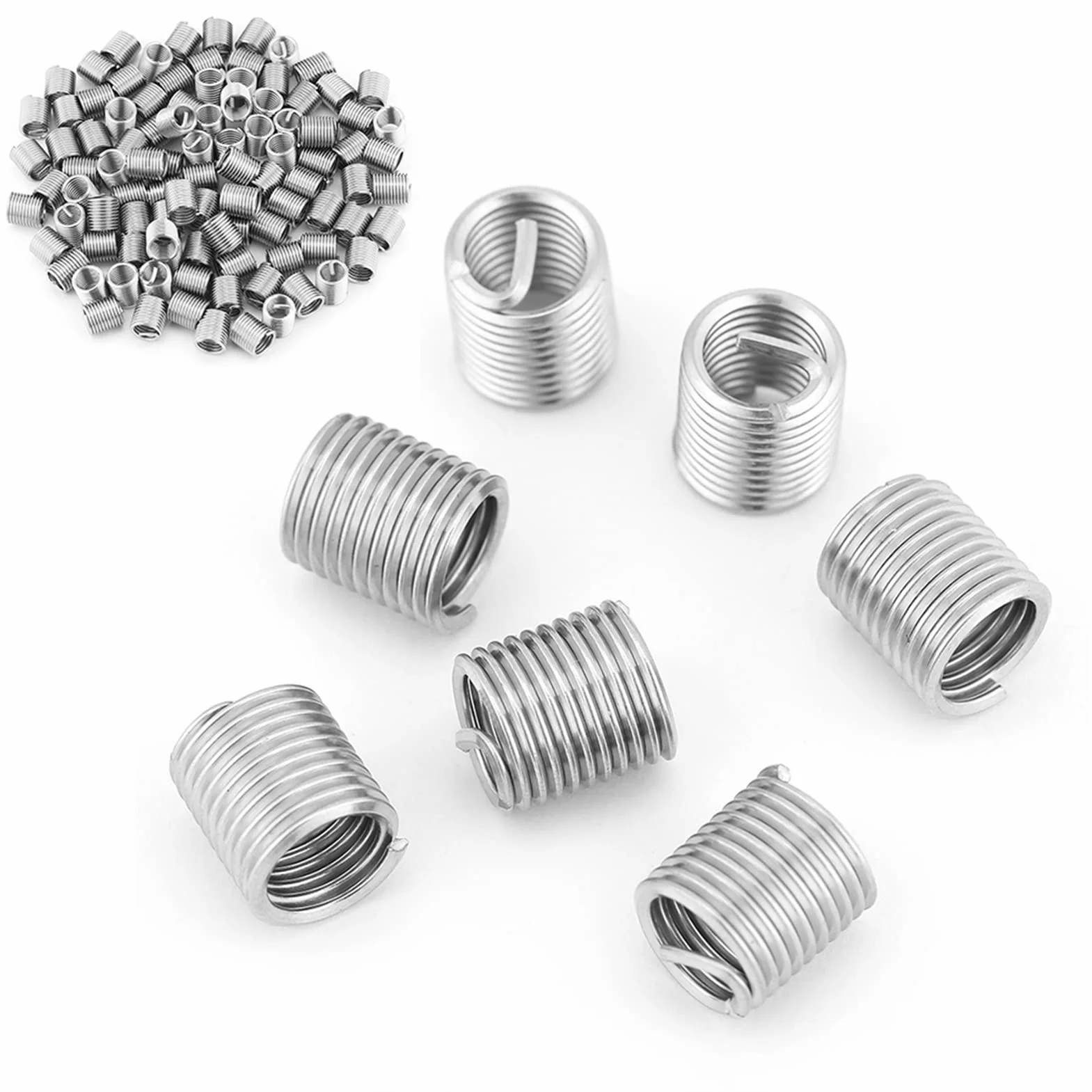 Helicoil M8 X 1,25 Acero Inoxidable 304 100 Piezas Inserto de Rosca Helicoidal 2D Longitud
