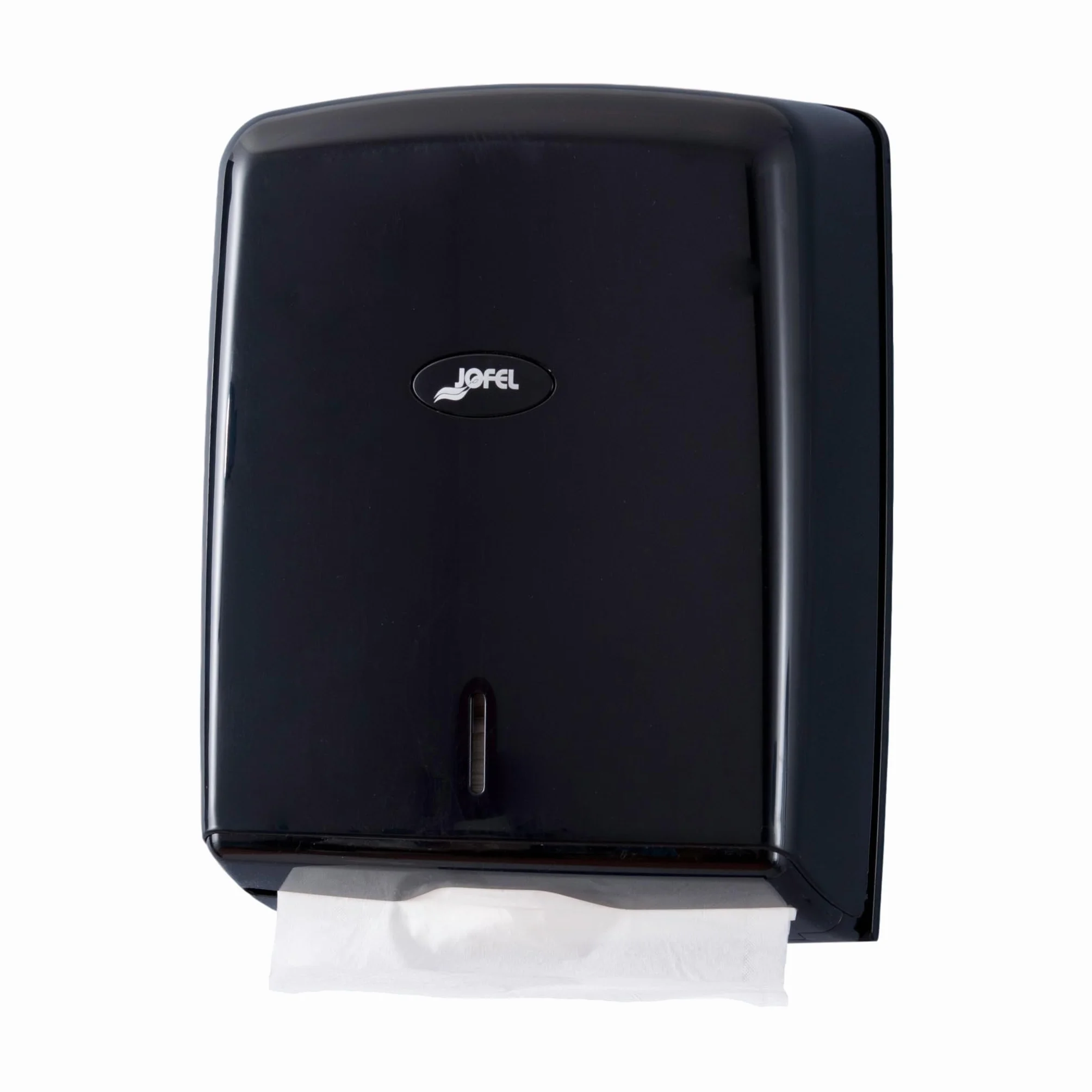 Jofel Dispensador de Papel de Manos ABS Negro hasta 600 Toallitas Zig-Zag