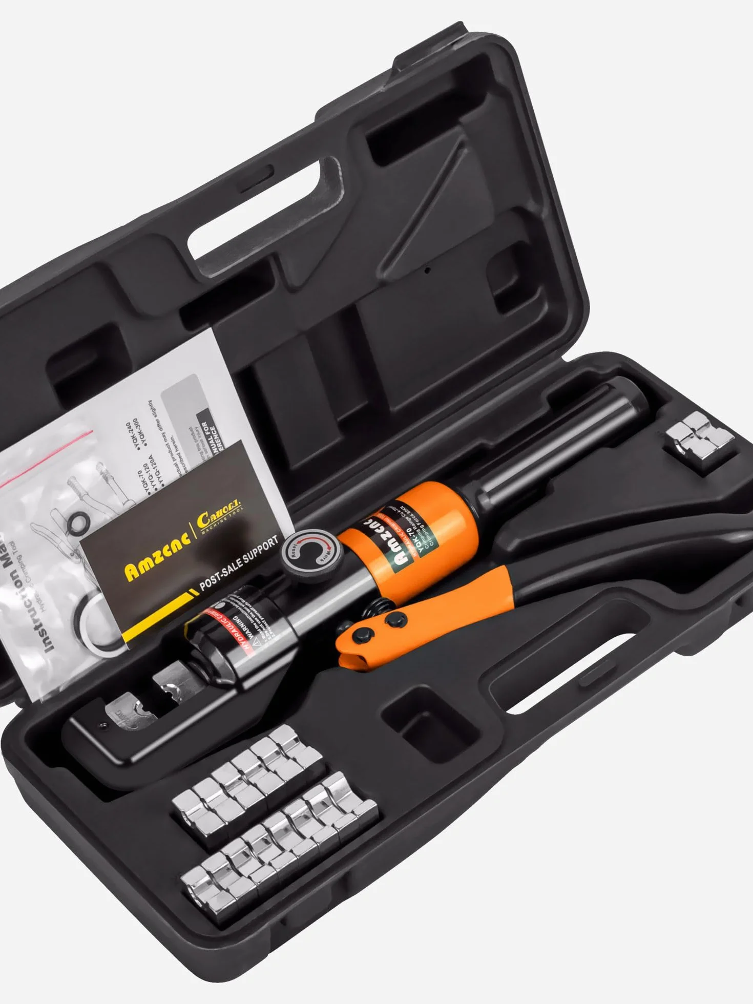 AMZCNC Pinza de engarce hidráulica 8 toneladas 4-70 mm² 9 pares matrices