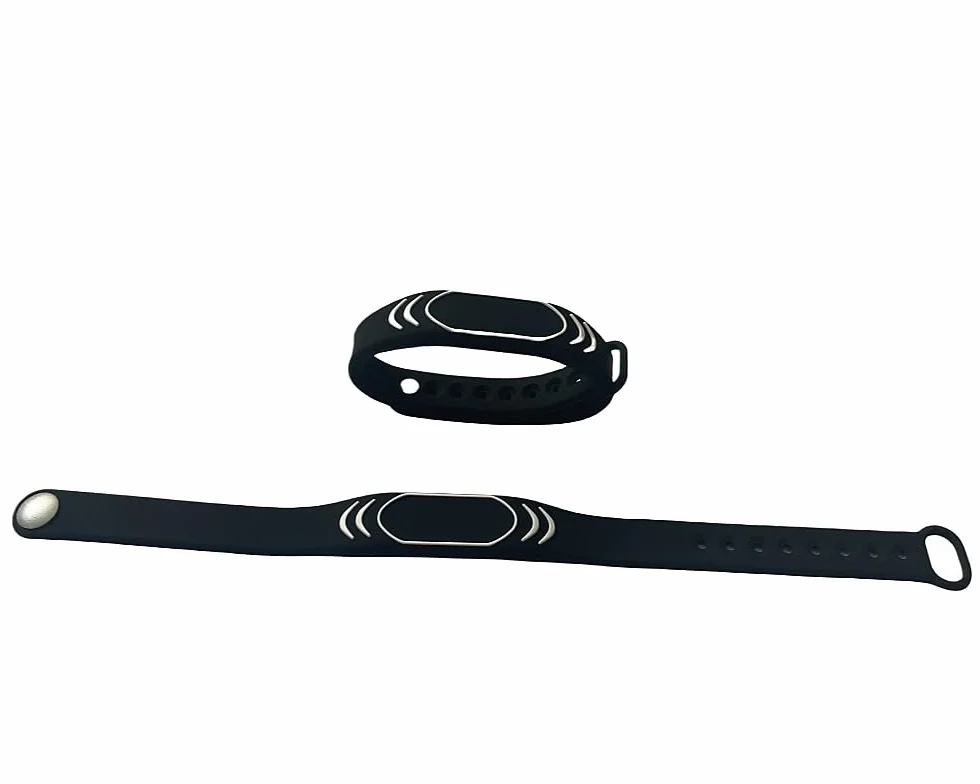 Pulsera Inteligente NFC NTAG213 Control de Acceso Impermeable RFID 13.56 MHz Negro