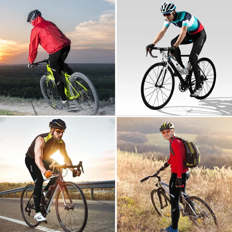 NuCamper Pantalones Largo Compresion MTB Hombre Ciclismo Culotte Transpirables Elásticos