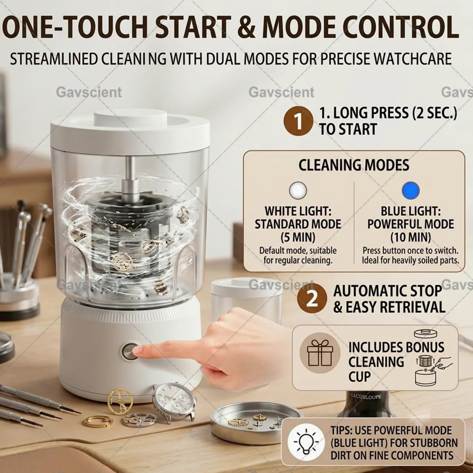 Limpiador de Joyas de Precisión y Máquina Automática de Limpieza de Relojes: Kit de Eliminación de Aceite para Gafas Cadenas Monedas Afeitadoras