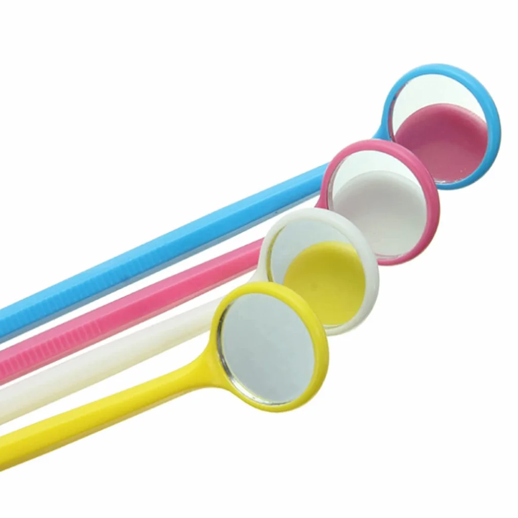 Espejo dental desechable antivaho 100 piezas mango PC herramienta ligera quitar placa dental