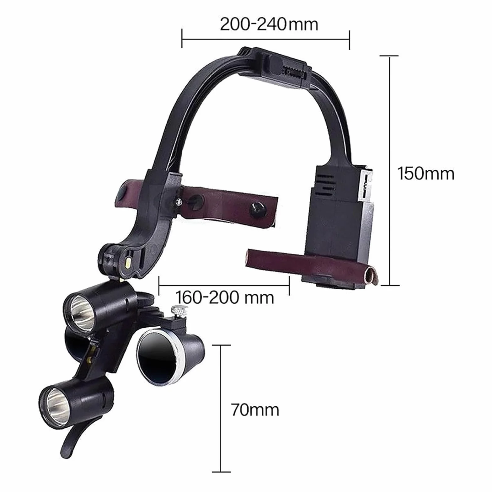 Lupa Dental 3.5X con Luz LED, Faro Quirúrgico para Dentista, Temperatura de Doble Color