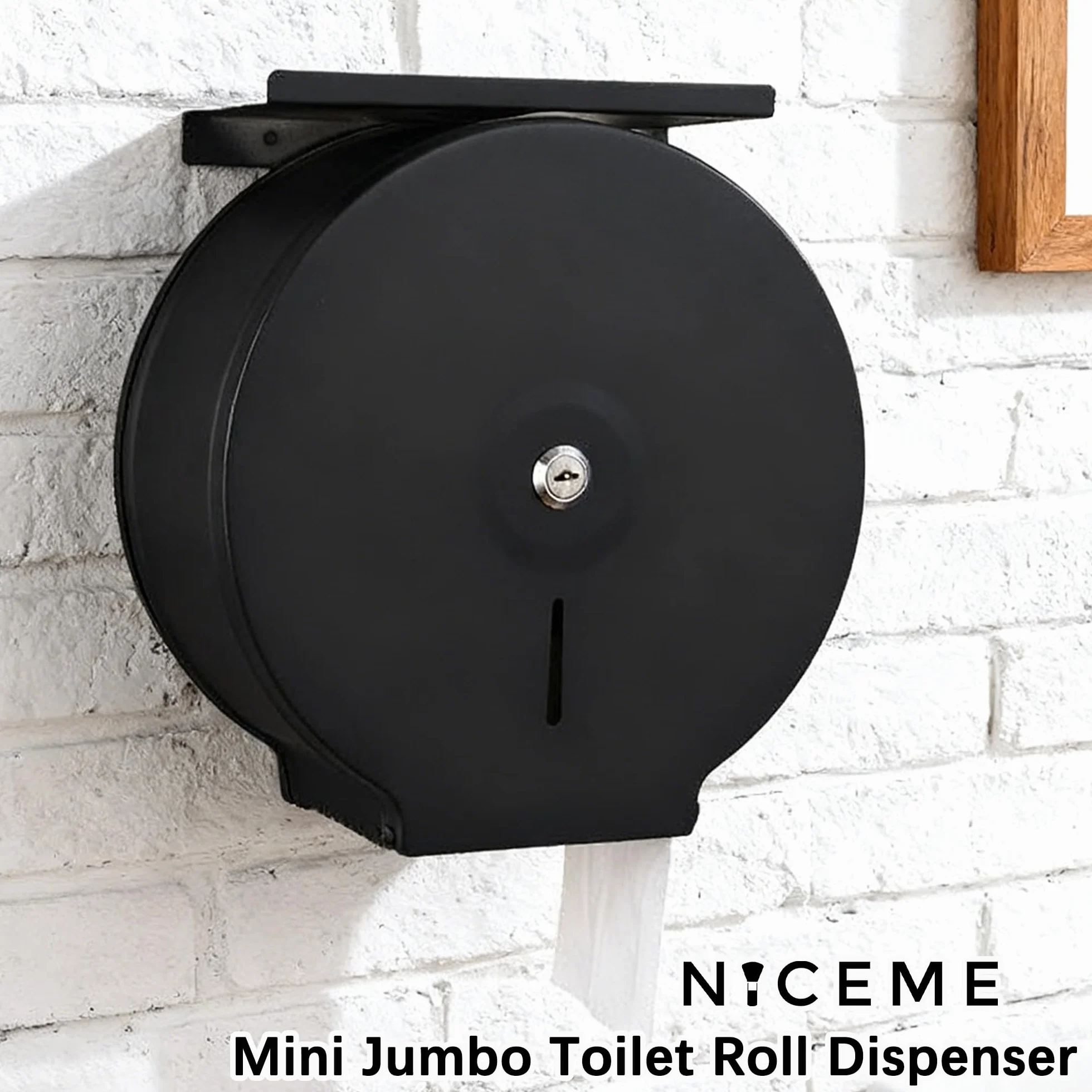 NICEME Toallero Acero Inoxidable Negro 255mm Mandril 40mm