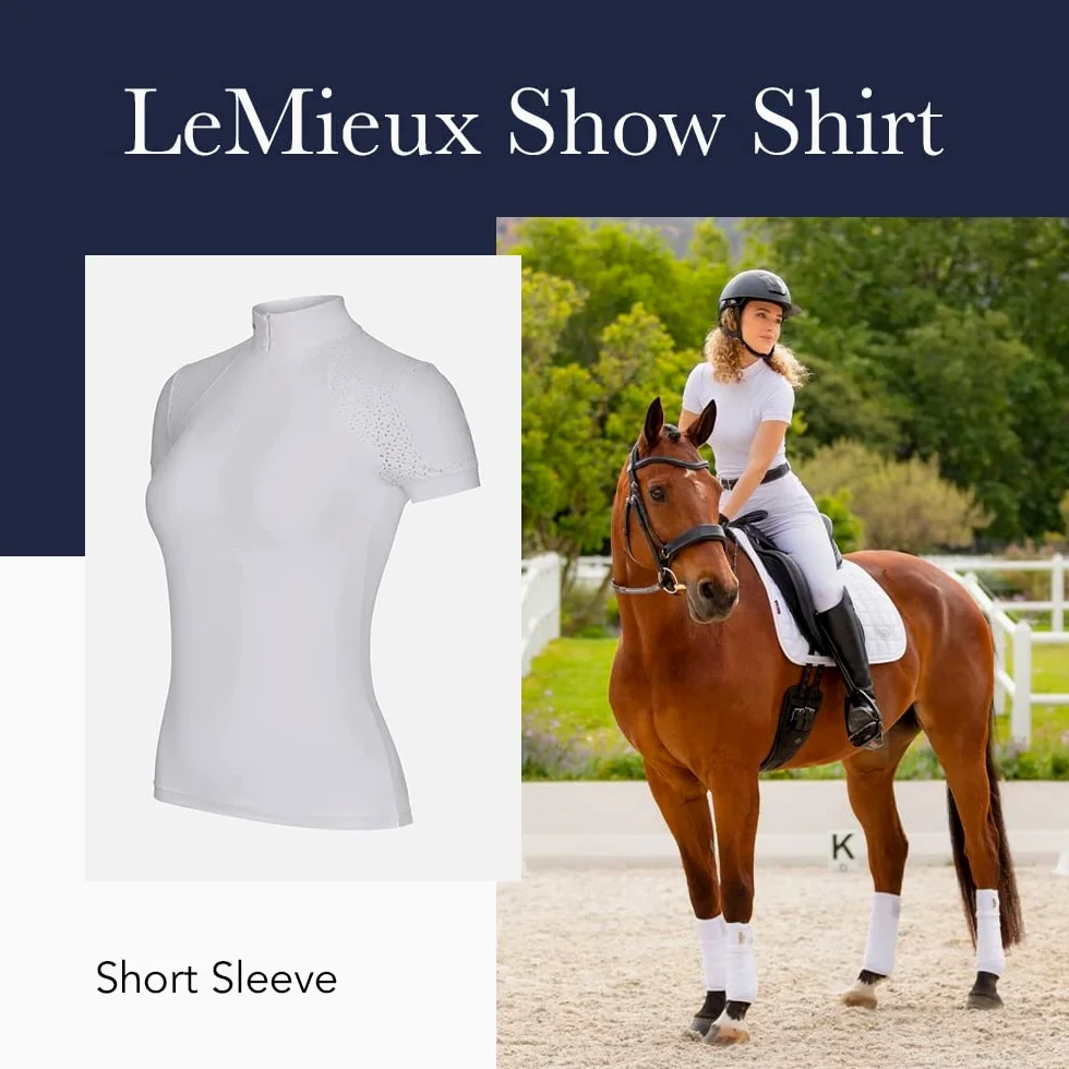 LeMieux Camiseta de manga corta para mujer con diseño de espectáculo ecuestre y ropa de equitación