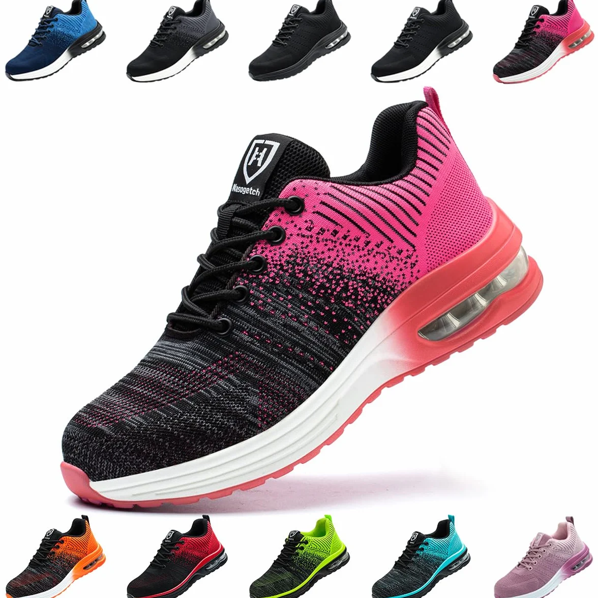 Zapatos de Seguridad Hombre Mujer Zapatillas Trabajo Ligero Comodo Calzado de Seguridad con Punteras de Acero Transpirable Antideslizante