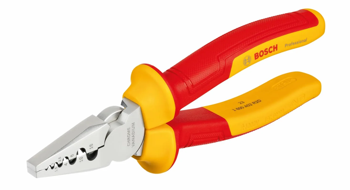 Bosch Professional Alicates de Crimpado Aislados VDE 180 mm 0,25-16 mm² 1000 V