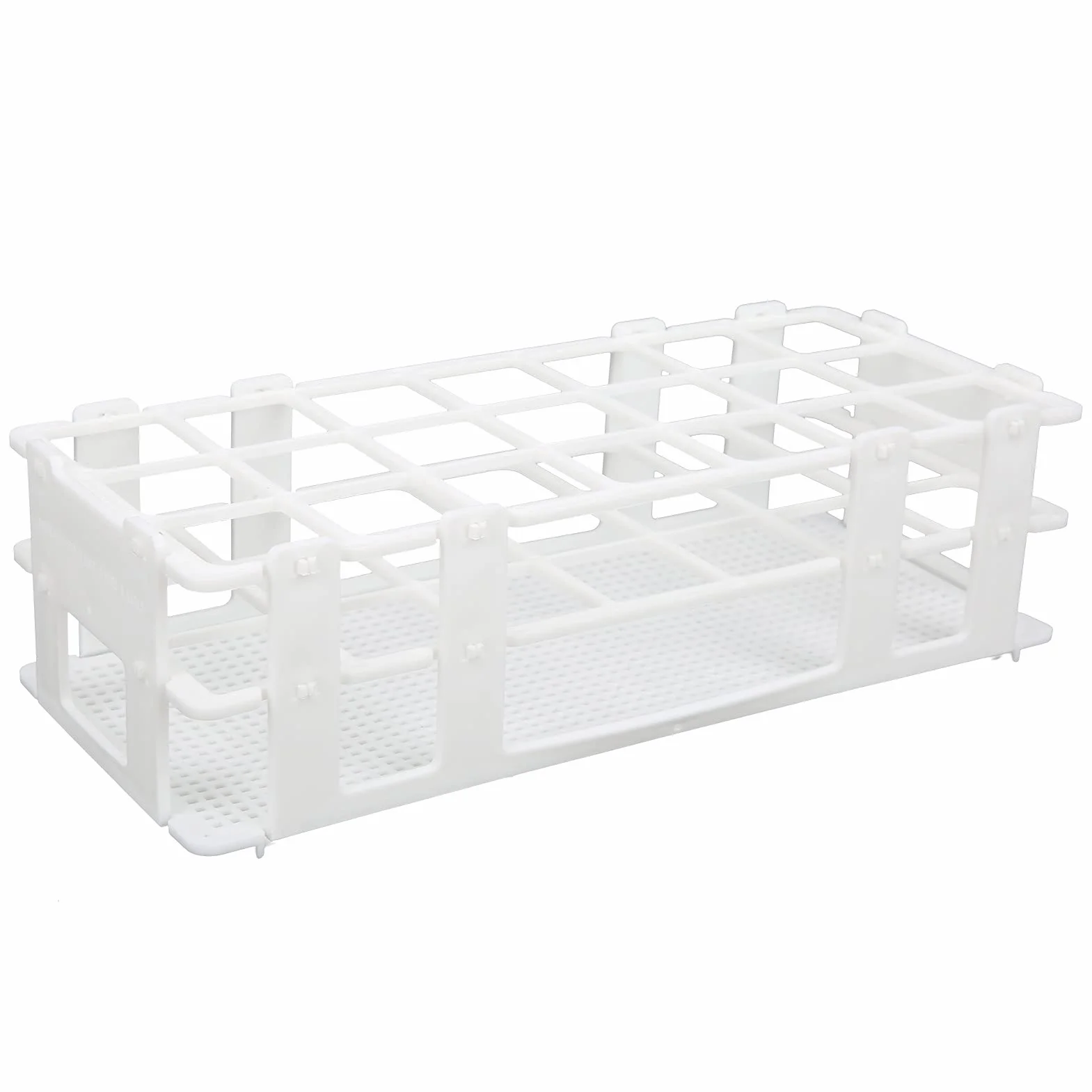 Soporte de Plástico para Tubos de Ensayo, Desmontable, 30mm x 21 Orificios