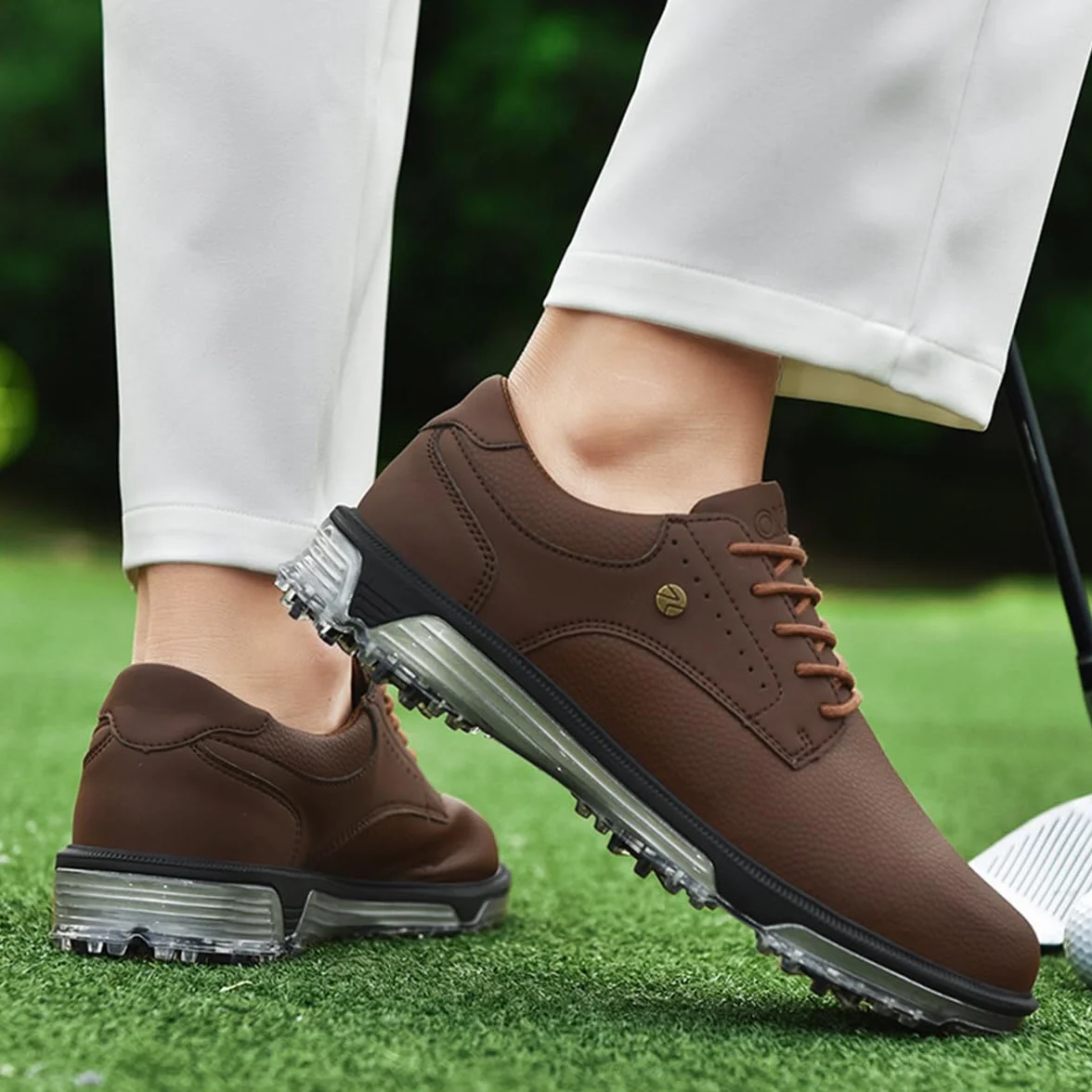 ULTIANT Zapatos de Golf para Hombre:Impermeables,Duraderos, con Cordones y Transpirables; Zapatillas de Entrenamiento para Golf