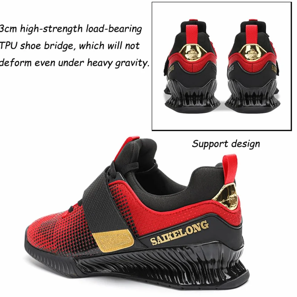 Zapatillas de Powerlifting para Entrenamientos Pesados,Zapatillas para Sentadillas para Hombre,Zapatillas de Halterofilia para Levantamiento de Potencia Culturismo,Trainer,Zapatos de Fitness,39-46 EU
