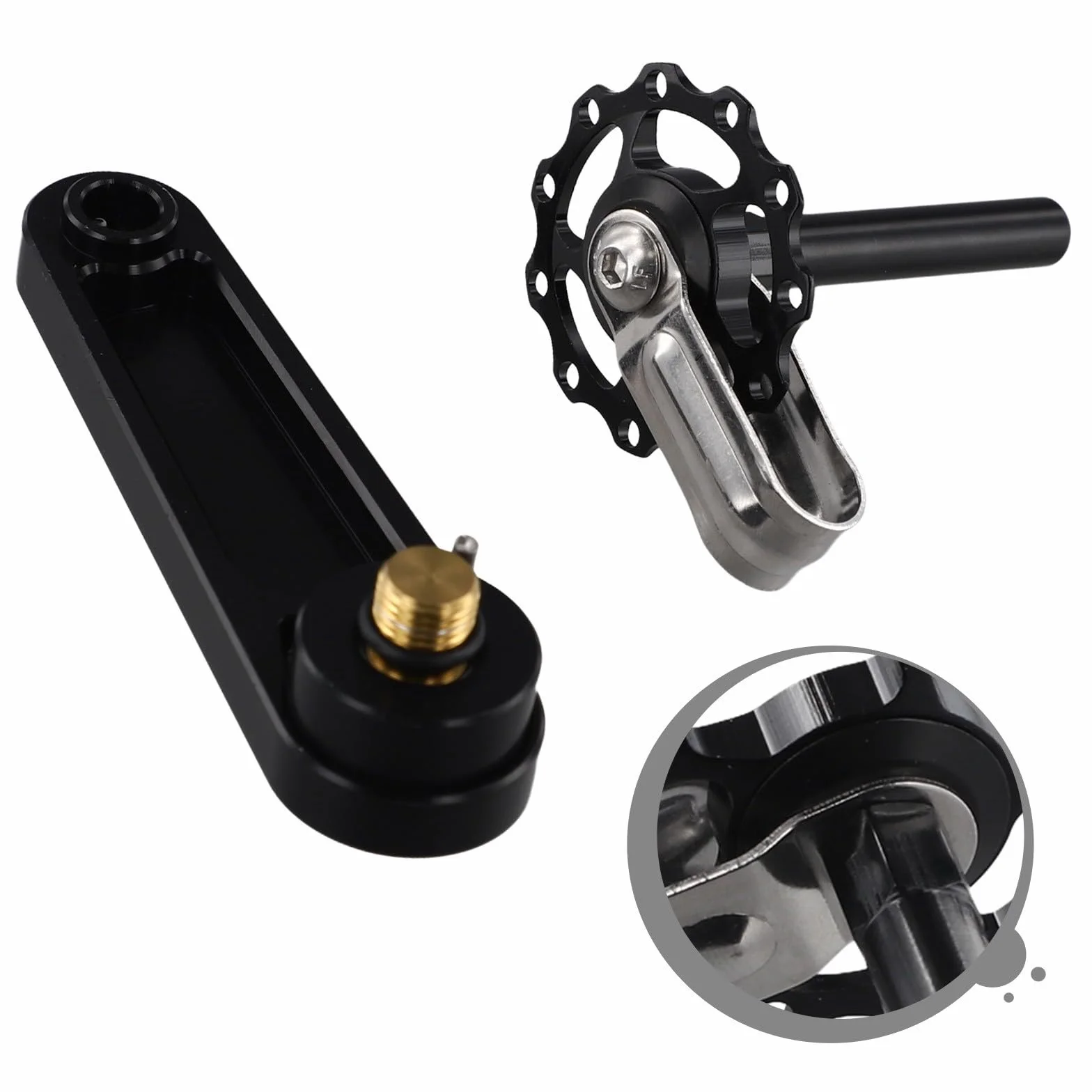Tensor de cadena de bicicleta MTB Oniissy, adaptador de guía de cadena de una sola velocidad, tensor de rodillo mejorado (negro)