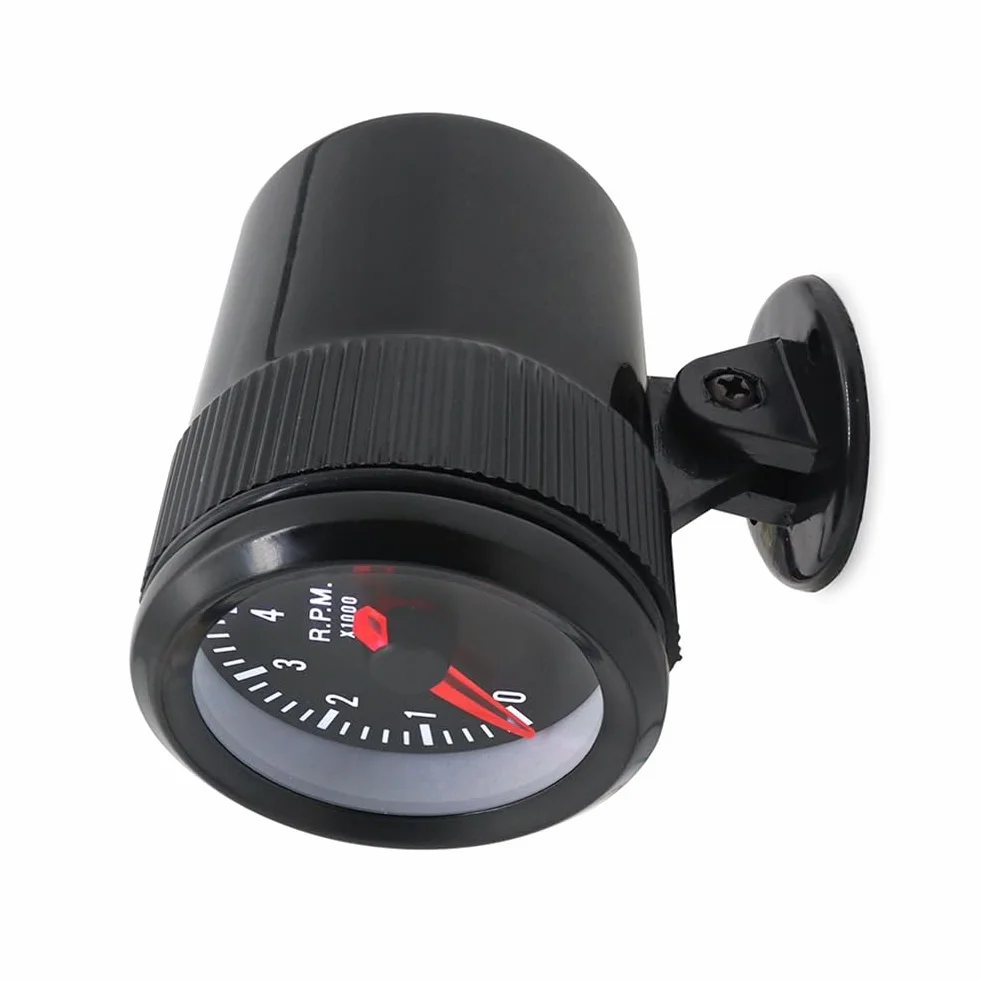 Tacómetro Analógico de 2 Pulgadas 52 mm, Medidor RPM 0-8000 para Automóvil Gasolina 1-8 Cilindros