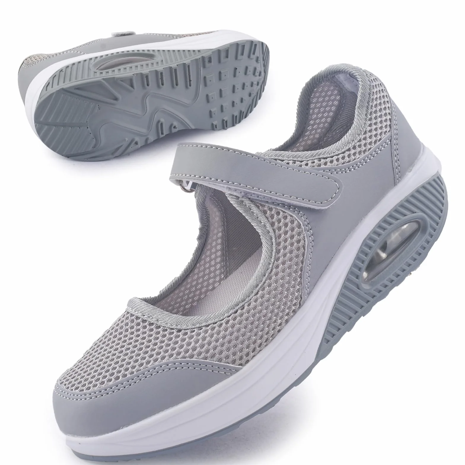 Git-up Zapatos Cómodos para Caminar para Mujeres con Correa Ajustable, Zapatos de Enfermería Casuales de Malla Transpirable Zapatillas Ligeras de Cojín de Aire 1922