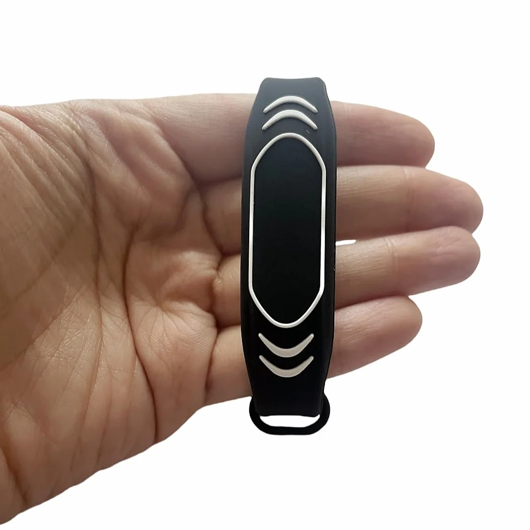 Pulsera Inteligente NFC NTAG213 Control de Acceso Impermeable RFID 13.56 MHz Negro