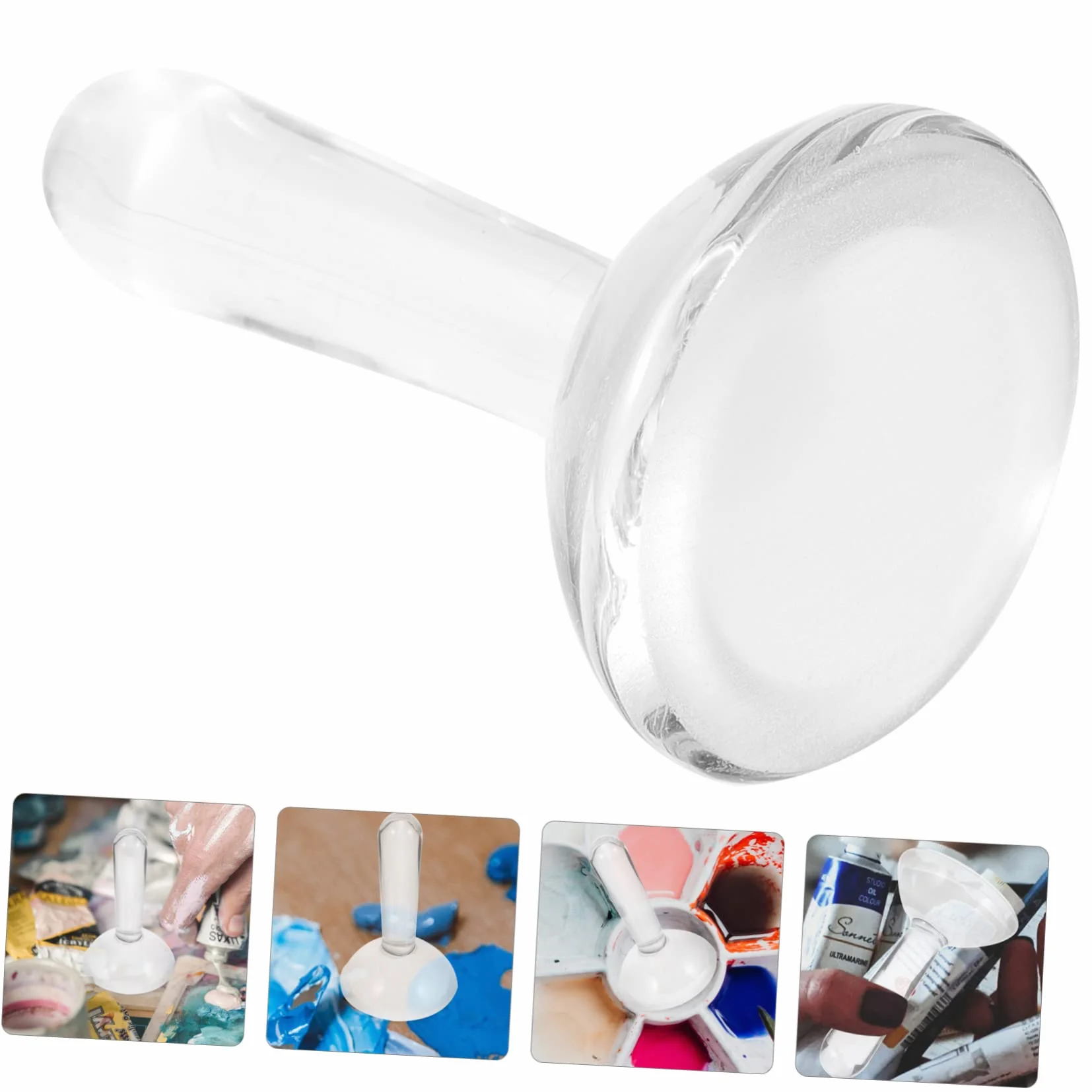 LALAFINA Mortero para Moler Pintura al Óleo y Acuarela Varilla Mezcladora de Vidrio Ergonómica
