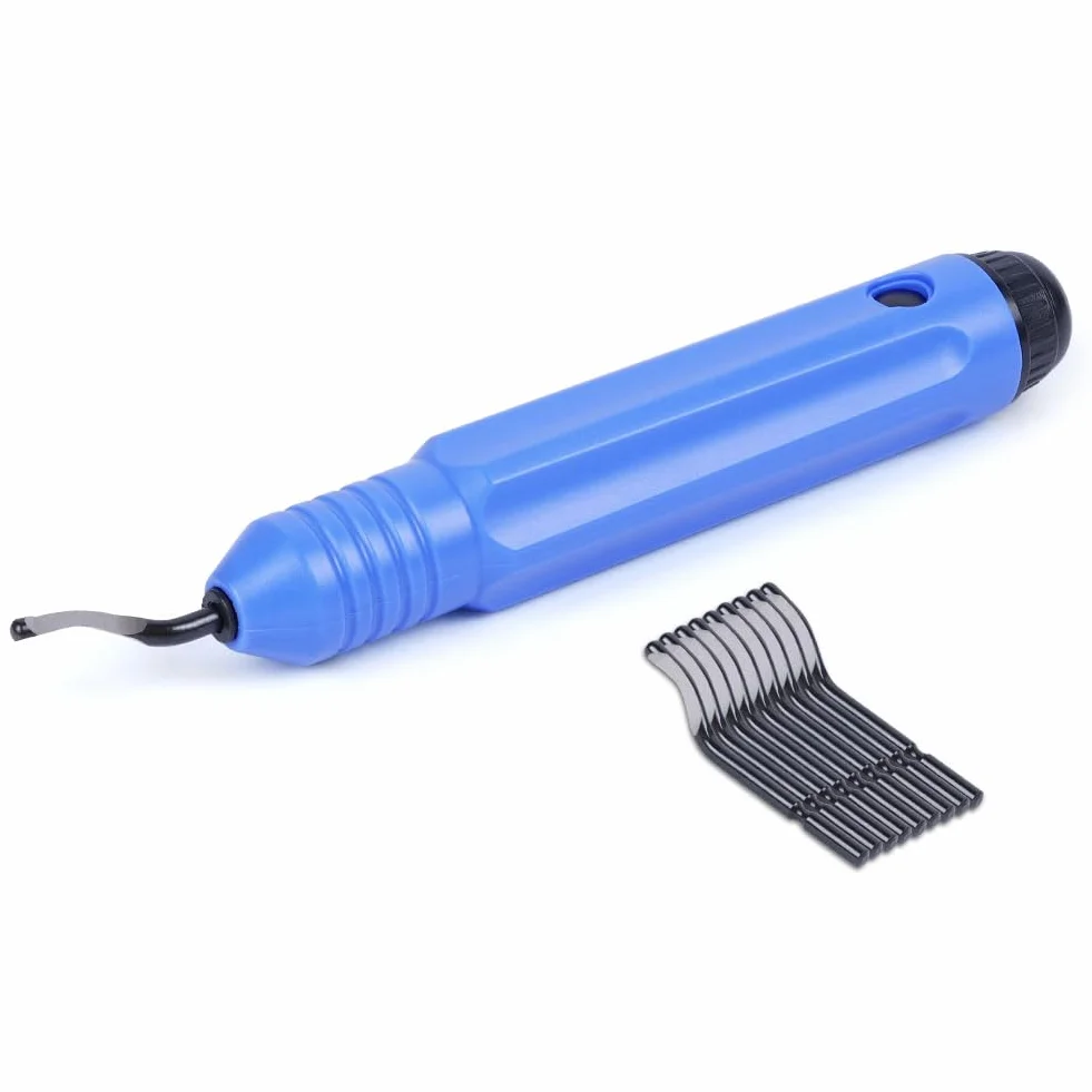 Flintronic Desbarbador Metal 10 pcs Herramienta Desbarbadora Cuchillas de Desbarbado 360° Giratorio Quita Rebabas para Acero Plástico Aluminio Cobre Impresora 3D