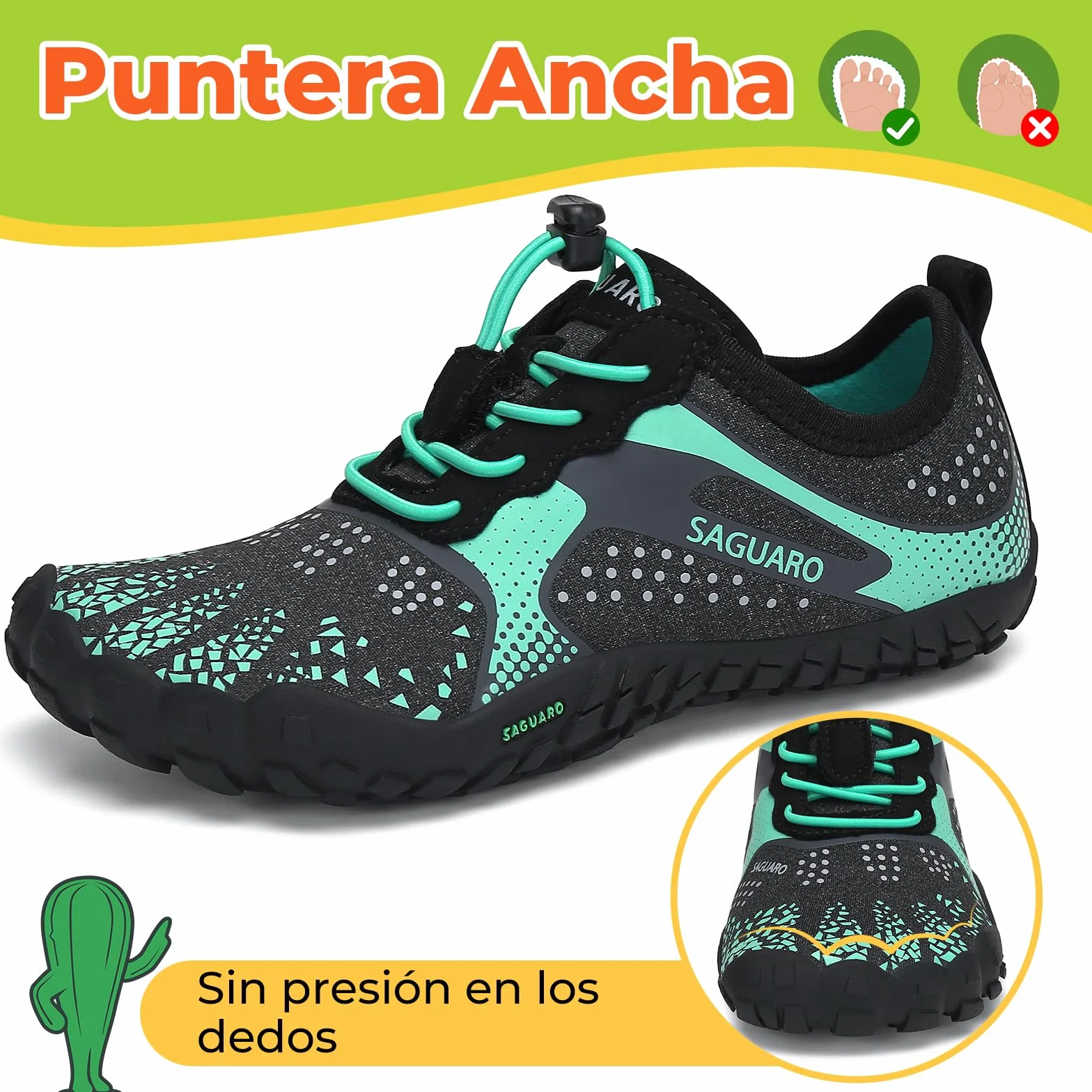 SAGUARO Barefoot Zapatillas Minimalista Trail Running Niños Niñas Gr.24-36