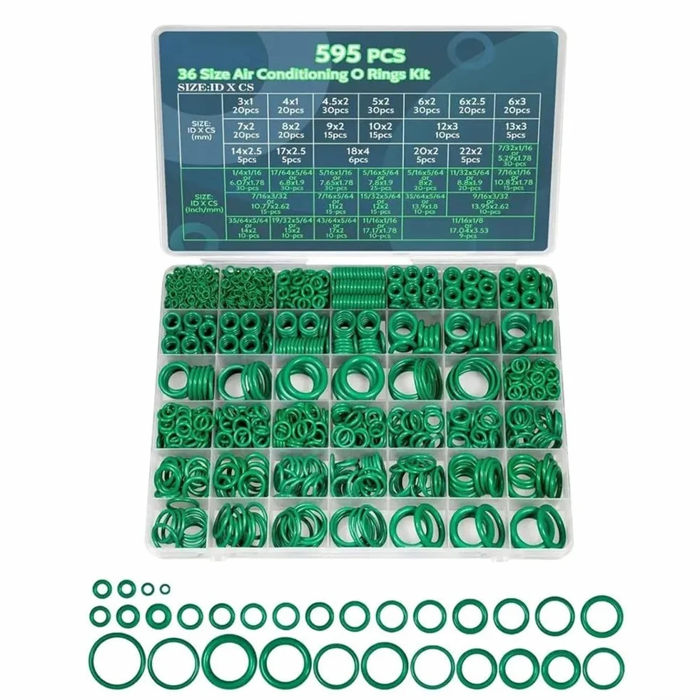 Juego de 595 juntas tóricas de aire acondicionado 36 tamaños reparación rápida