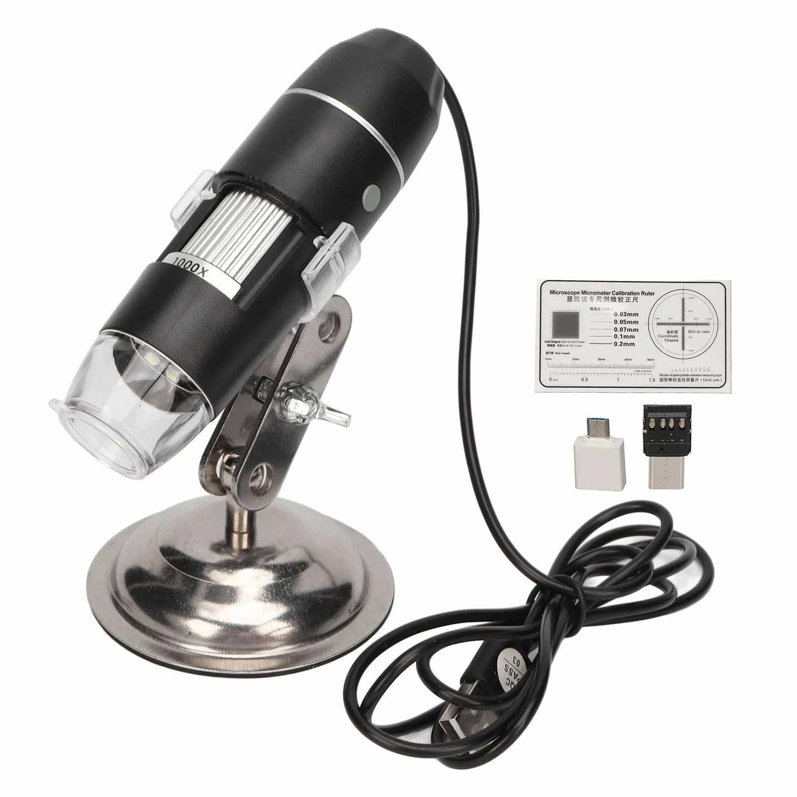 Detector de Piel del Cuero Cabelludo 1000X Aumento Microscopio de Pelo 8 LED Luz Imágenes Claras Analizador Portátil