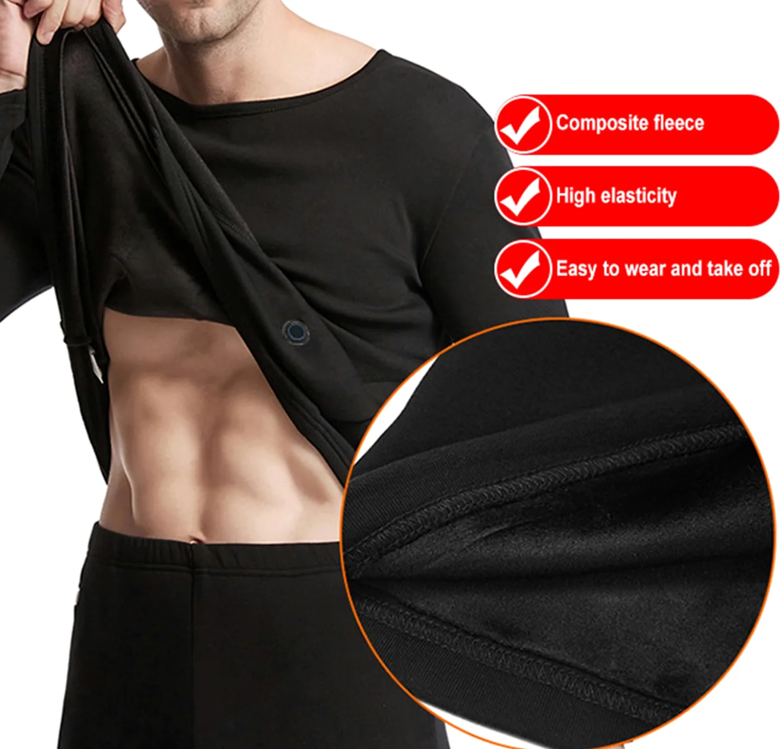 Conjunto De Ropa Interior Térmica con Calefacción para Hombre, Conjuntos Térmicos Camiseta Y Pantalón con 3 Niveles De Calefacción Y Carga USB, para Esquí, Camping, Motor Y Montañismo,3XL,Blue