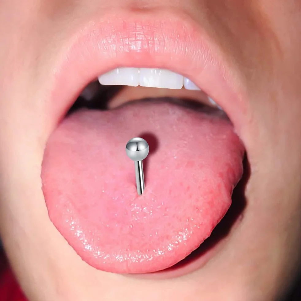 FECTAS 5 unids 14 G Acero quirúrgico pezón Piercing Lengua Bar Set Body Piercing Joyería 12/14/16/18mm