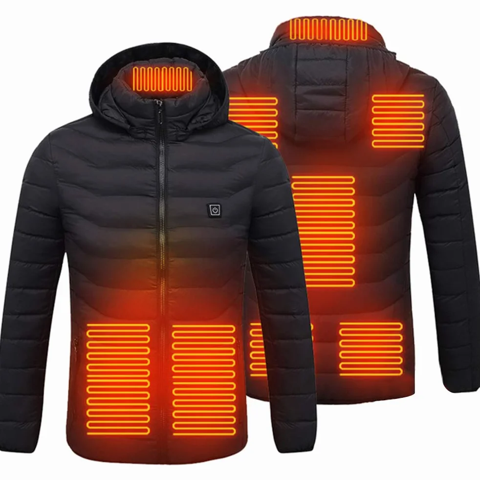 Chaquetas térmicas Chaqueta térmica eléctrica para hombres Chaqueta térmica impermeable a prueba de viento con 3 temperaturas Chaqueta térmica de invierno para senderismo, esquí, trabajo al aire libre