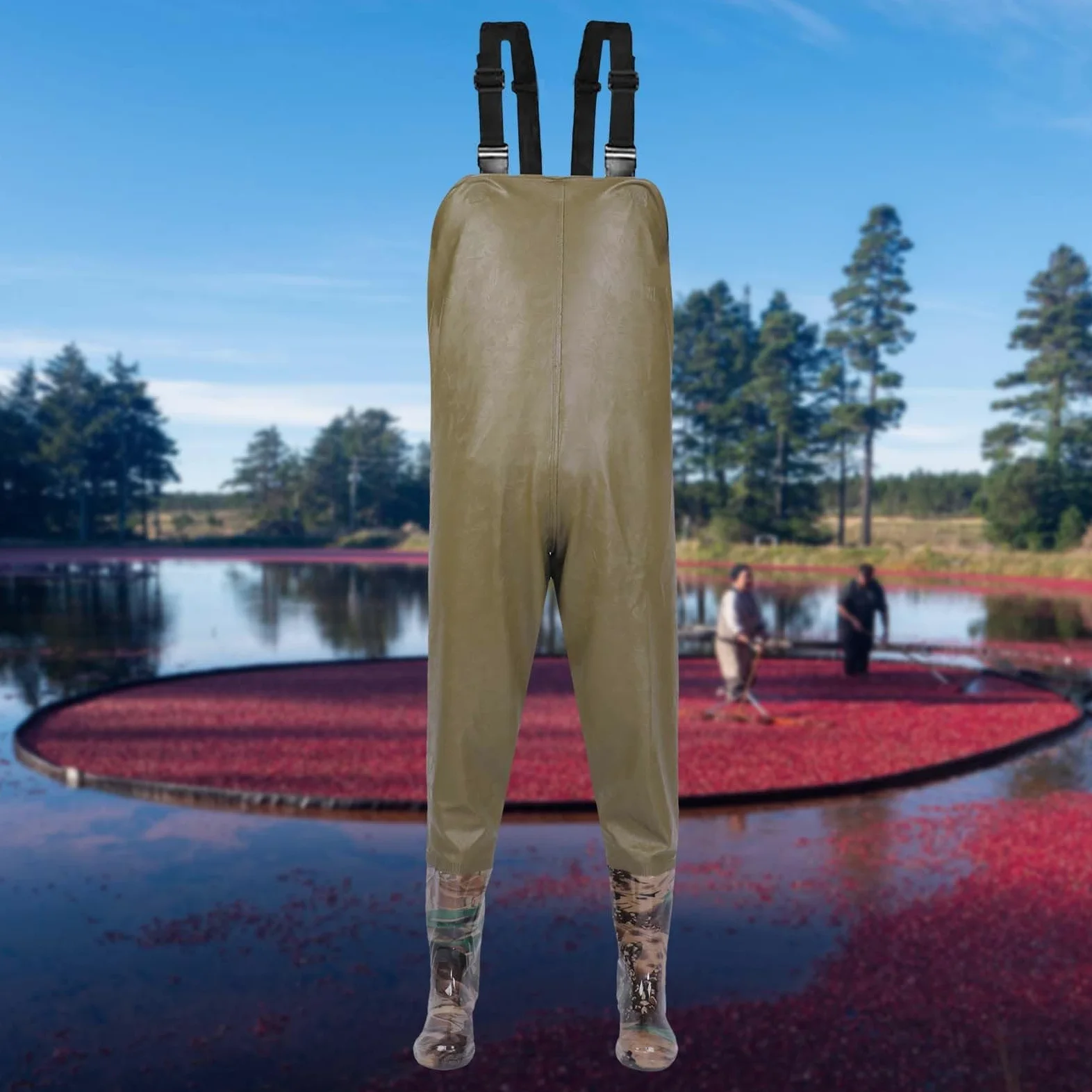 Generisch Vadeadores para hombre impermeables, peto para hombre, holgados con cinturón, traje de pesca, pantalones básicos para la lluvia, transpirable, mono ajustable, pantalones de trabajo elásticos
