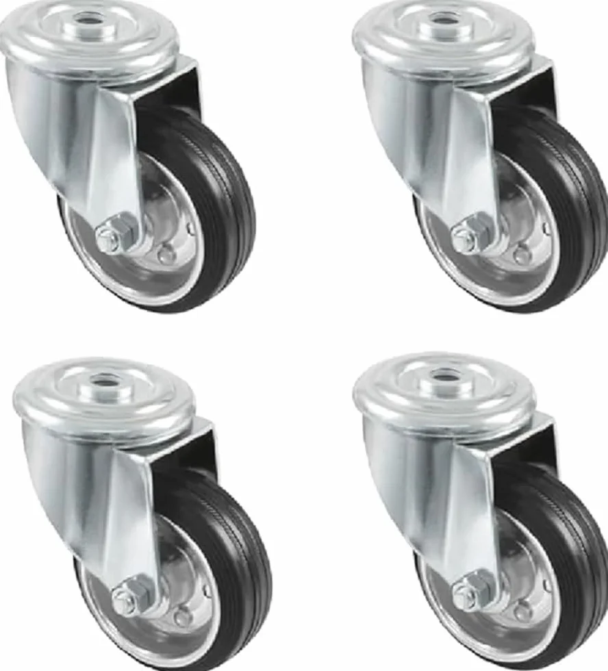 Amig Pack de 4 Ruedas Para Muebles Ø 80 mm Giratorias Sin Pletina 70 Kg