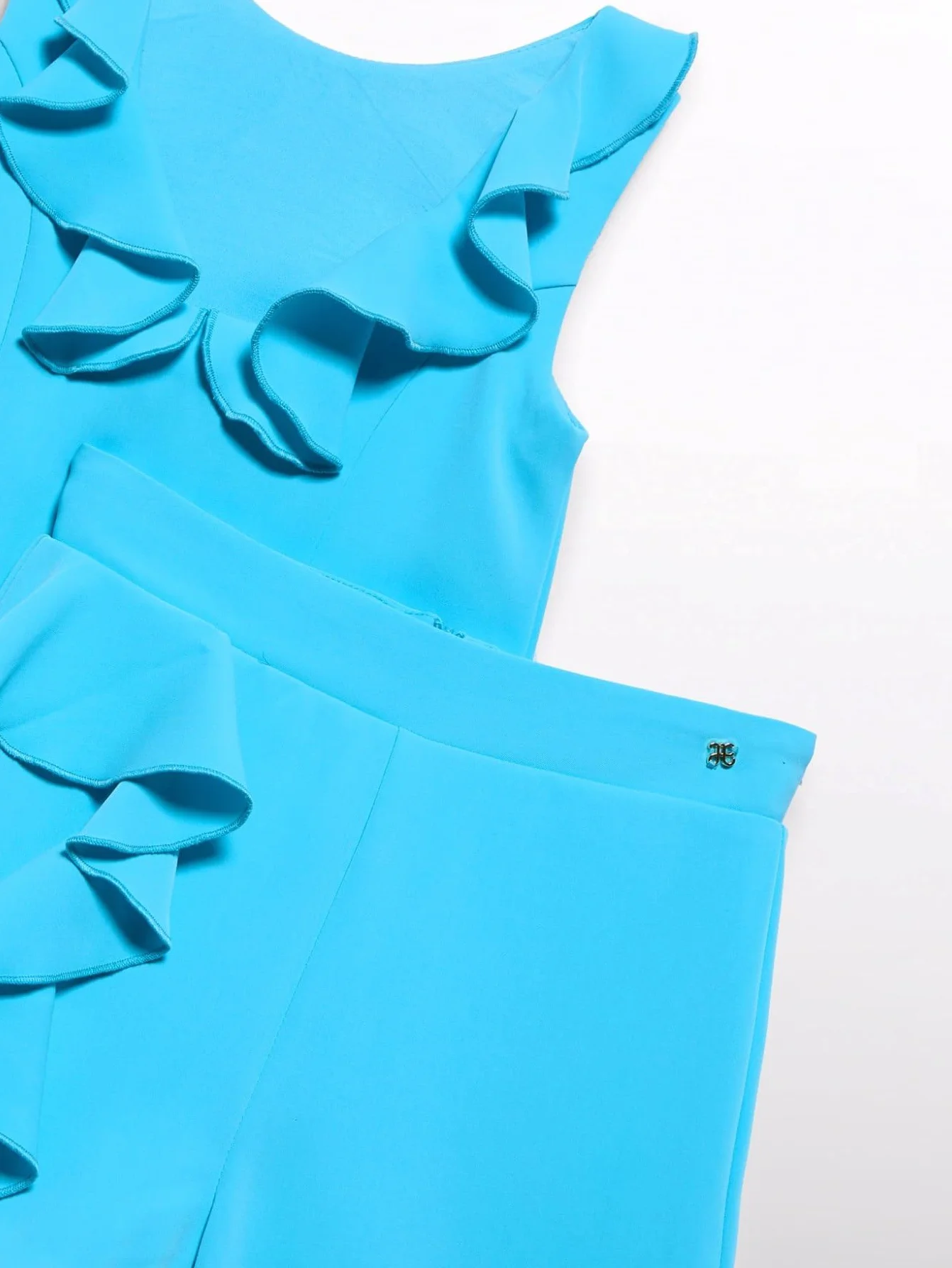ABEL & Lula Conj. Bermuda Crepe Volantes para niña Turquesa