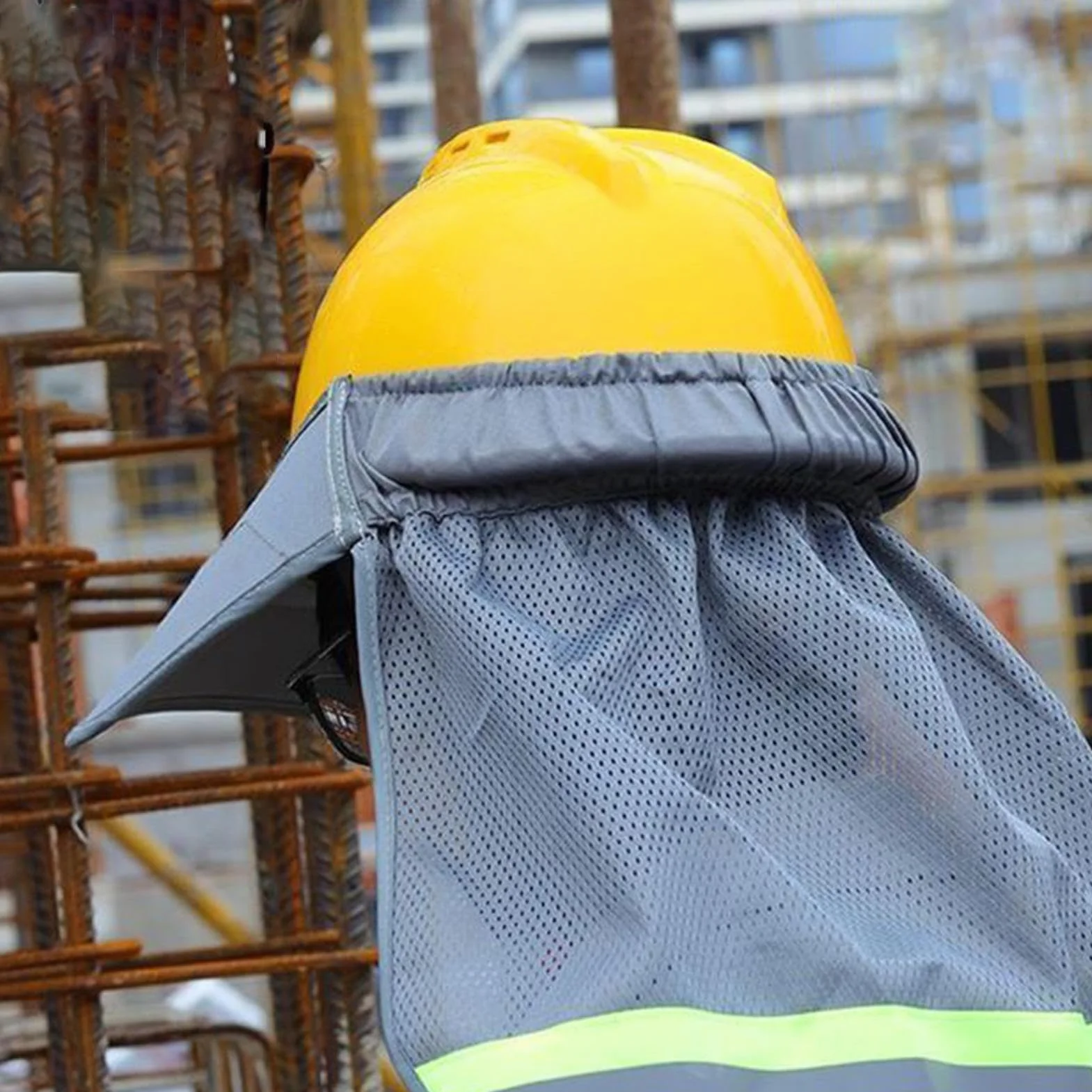 Sombrilla para cascos de protección con tira reflectante accesorio de seguridad