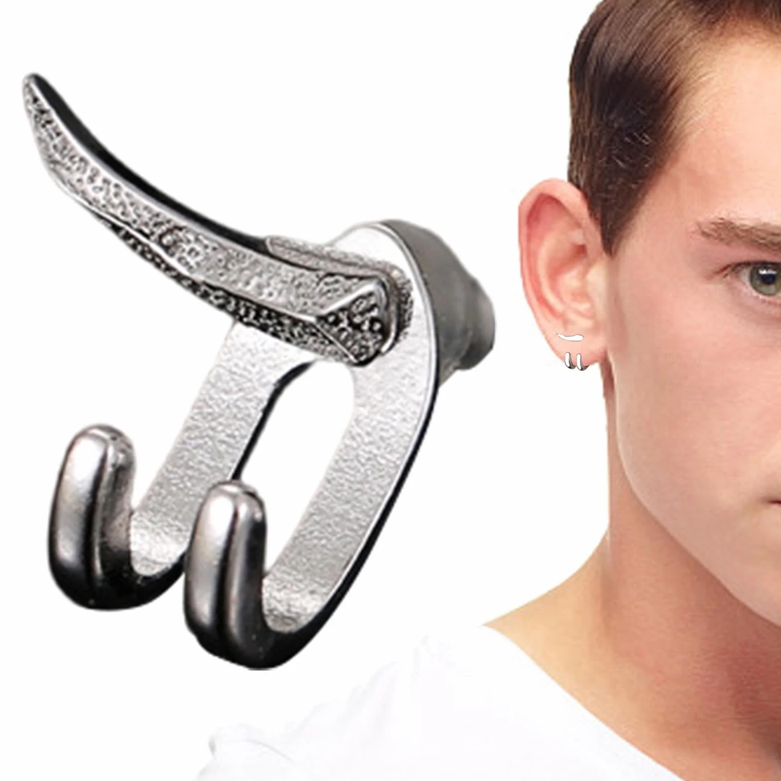 Geniales botón,Joyas para orejas cómodas, desmontables y brillantes con doble perno - Cómodos pendientes punk desmontables, accesorios oreja estables moda para citas, Kasmole