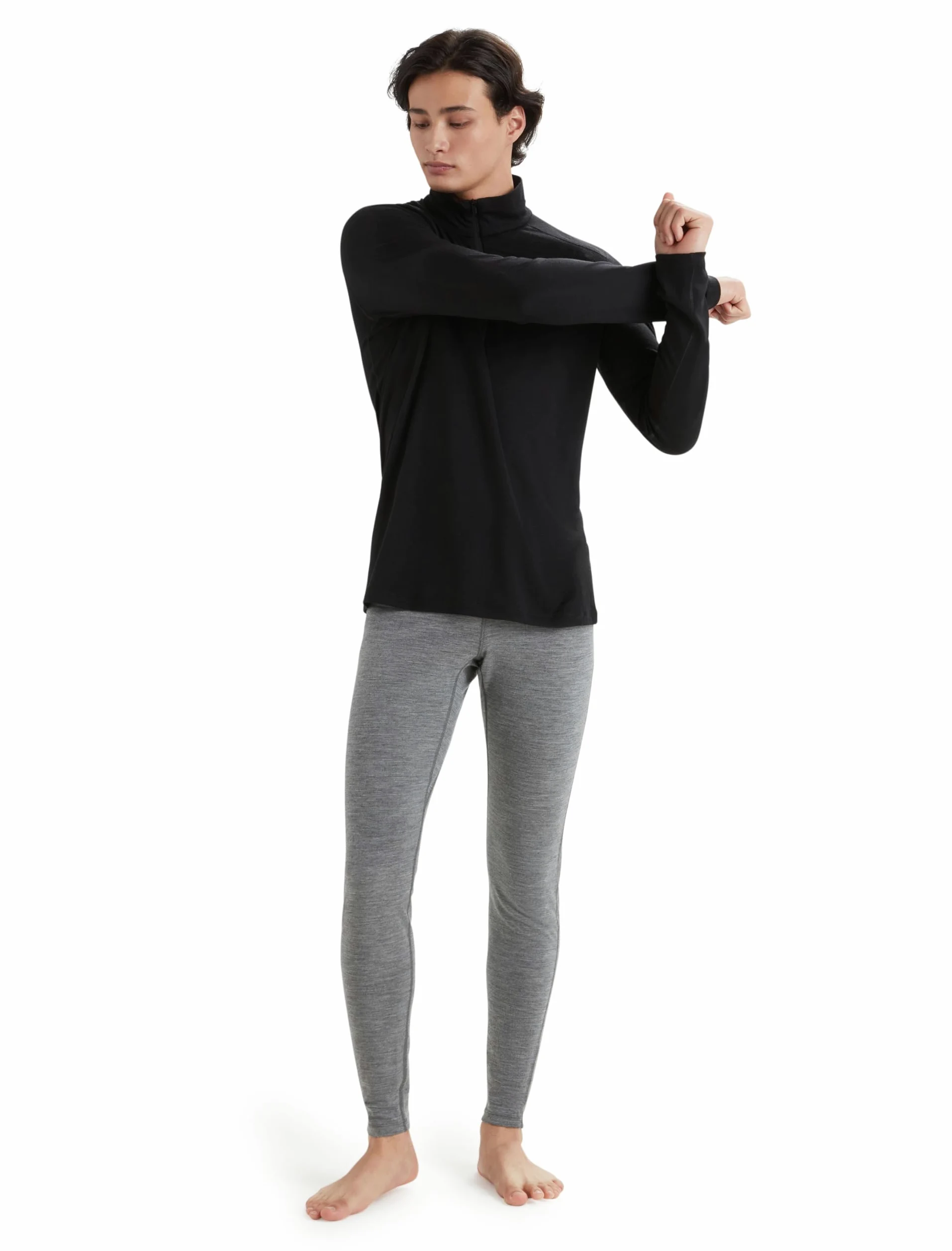 Icebreaker M 200 Oasis LS Half Zip Gritstone HTHR-013