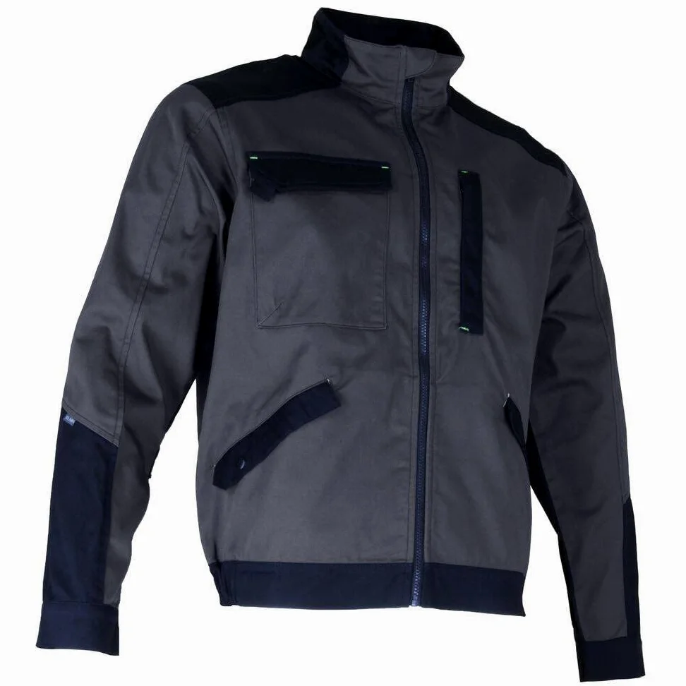 LMA Chaqueta de trabajo bicolor, multibolsillos, gris oscuro y negro – Carburo