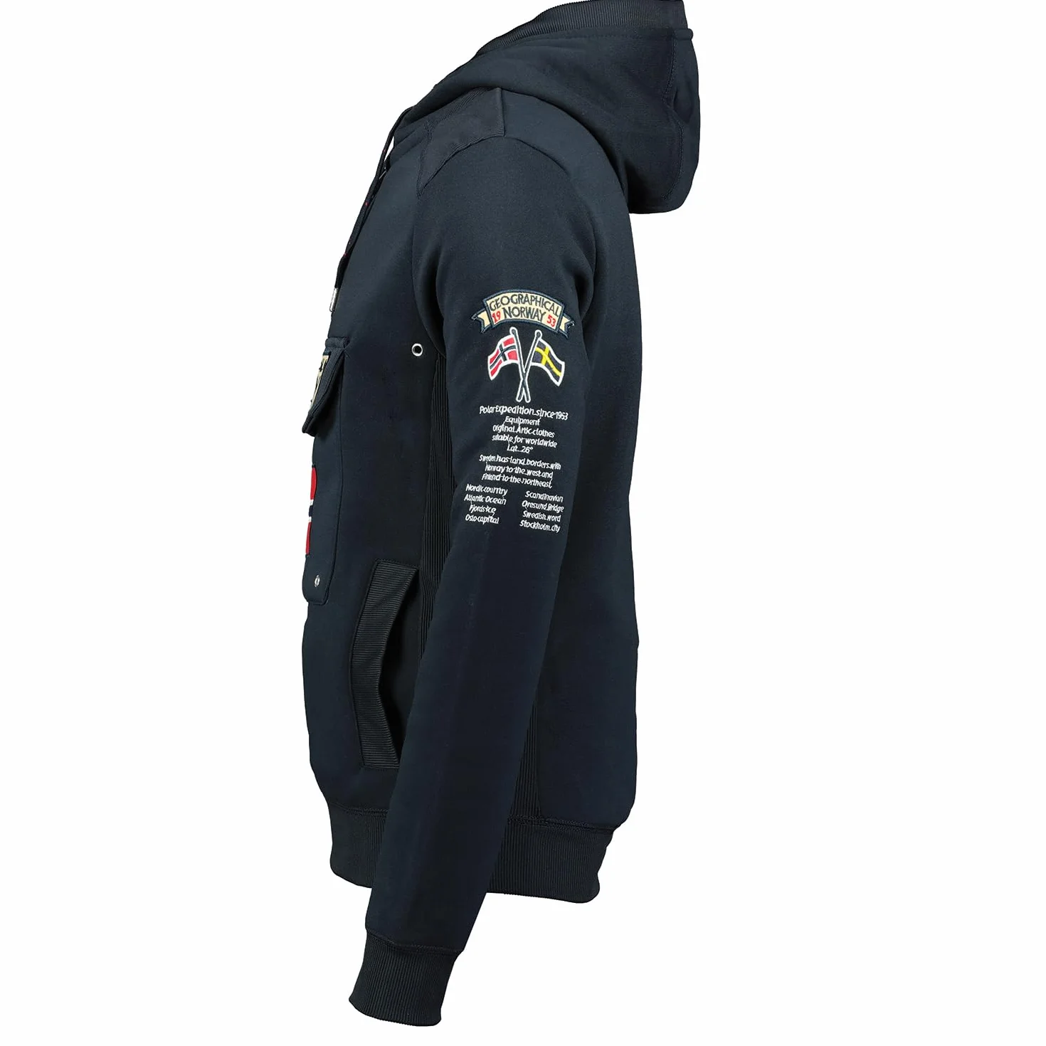 Geographical Norway para Hombre Sudadera con Capucha, Sudadera con Media Cremallera y riñonera, Sudadera con Capucha de Manga Larga, producción Casual de BANS de Ocio