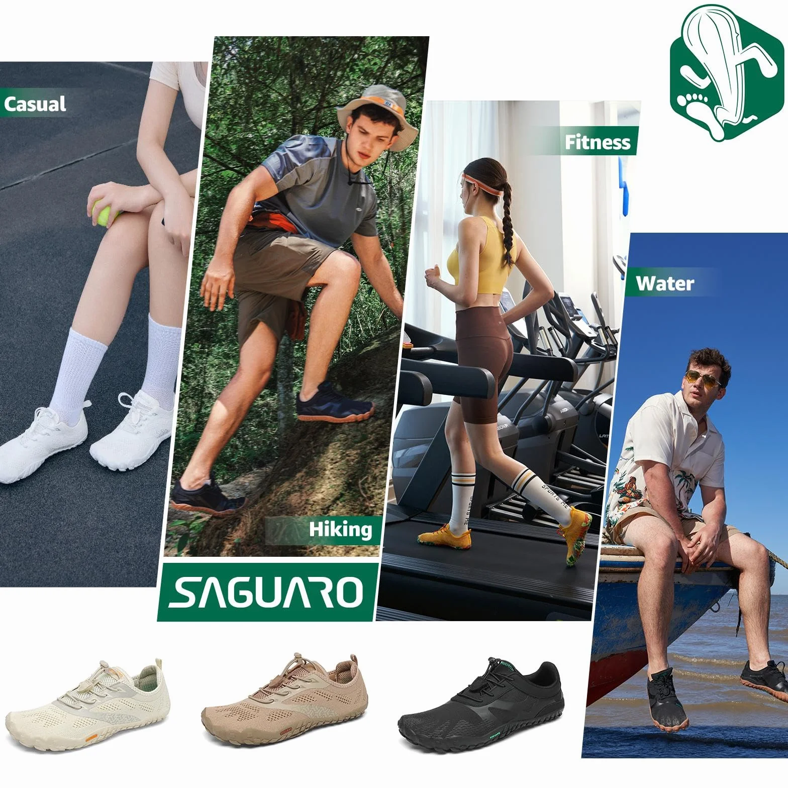 SAGUARO Zapatillas de Trail Barefoot Hombre Mujer Transpirable Antideslizante Minimalistas