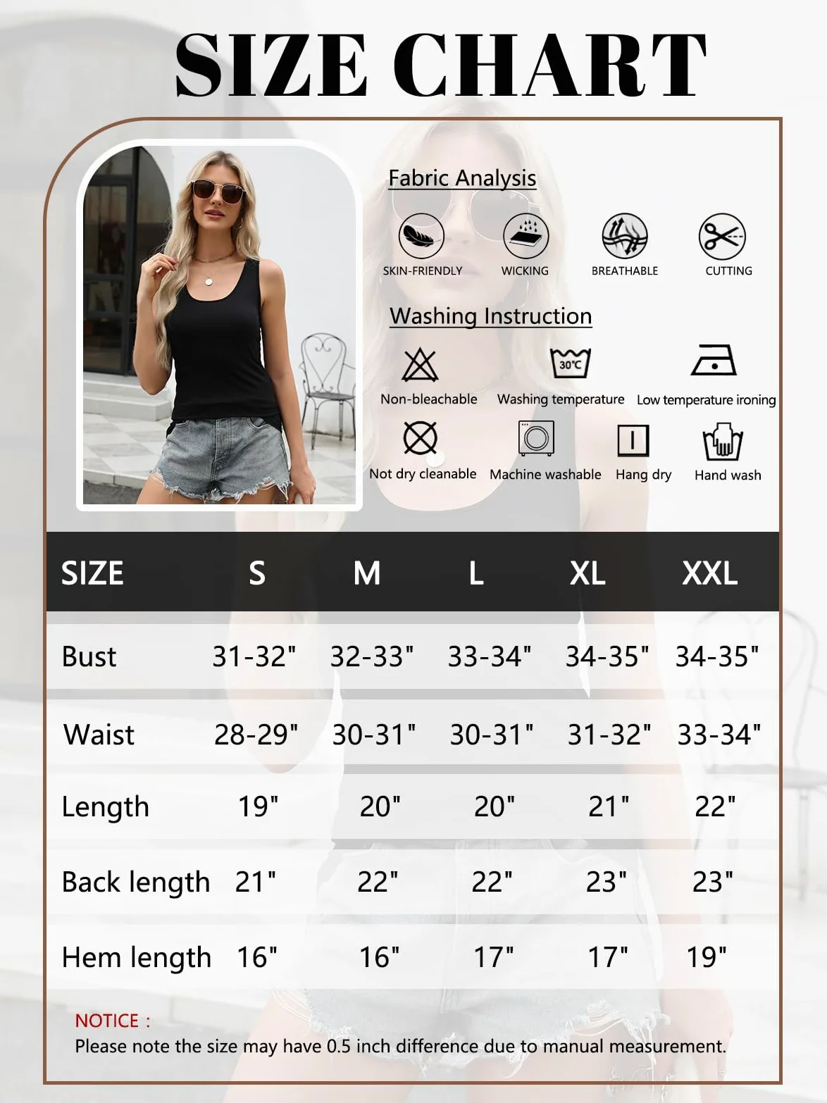 AMVELOP Camiseta básica sin mangas para mujer, camiseta sin mangas, 2-4 unidades