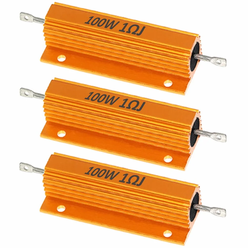 ETOPARS 100W 1 Ohm Resistencia 5% Aluminio Carcasa Bobinado Chasis Montado Resistencias de Carga