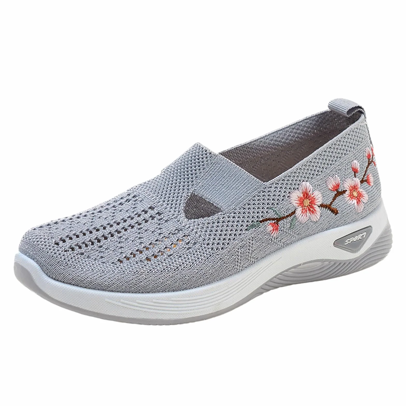 Zapatillas Ortopedicas Mujer Verano Zapatillas sin Cordones para Caminar Comodos y Ligeros Sandalias Palas Transpirables y Antideslizantes Zapatos de Entrenamiento Deportivas Malla Deporte Diabéticos