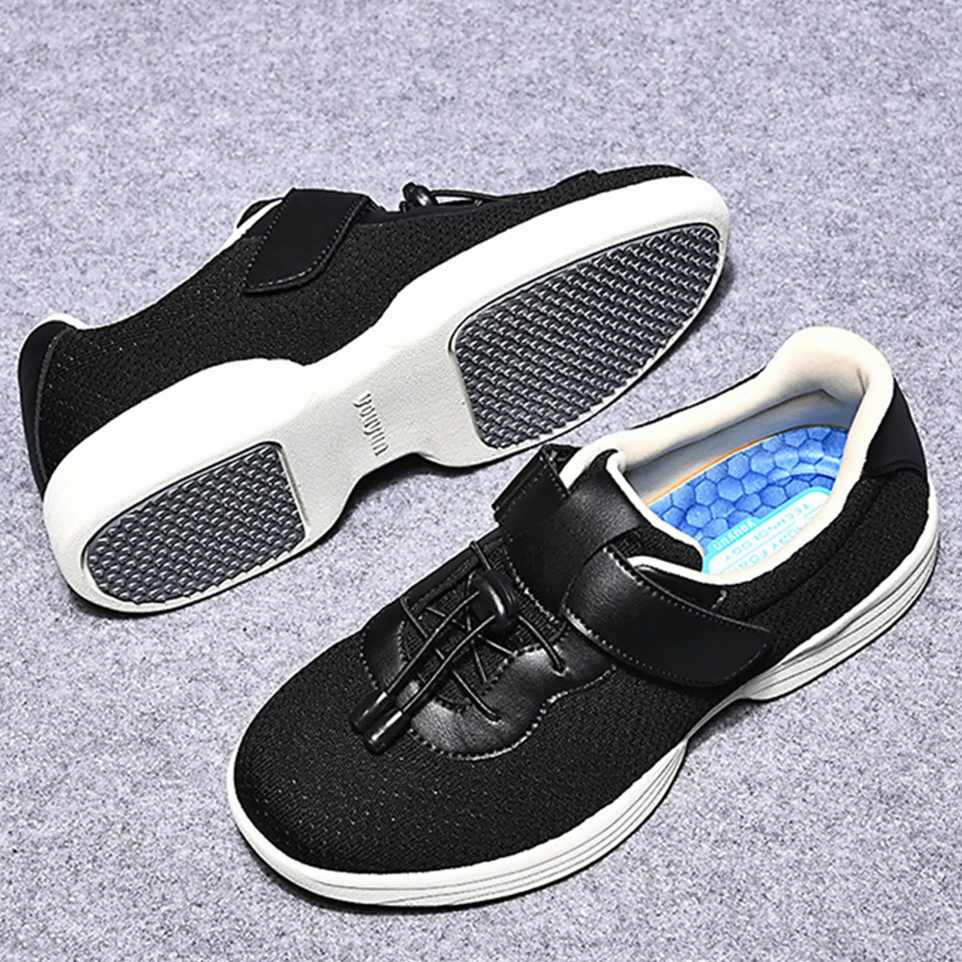 Zapatos para Diabéticos para Mujer Zapatillas Extra Anchas para Pies Hinchados Zapatos Antideslizantes para Caminar Zapatillas para Ancianos con Edema Informales Ajustables
